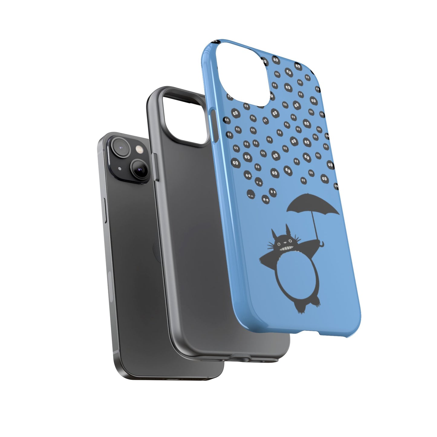 Totoro Umbrella Phone Case – Studio Ghibli-Inspired Totoro Soot Sprite Design