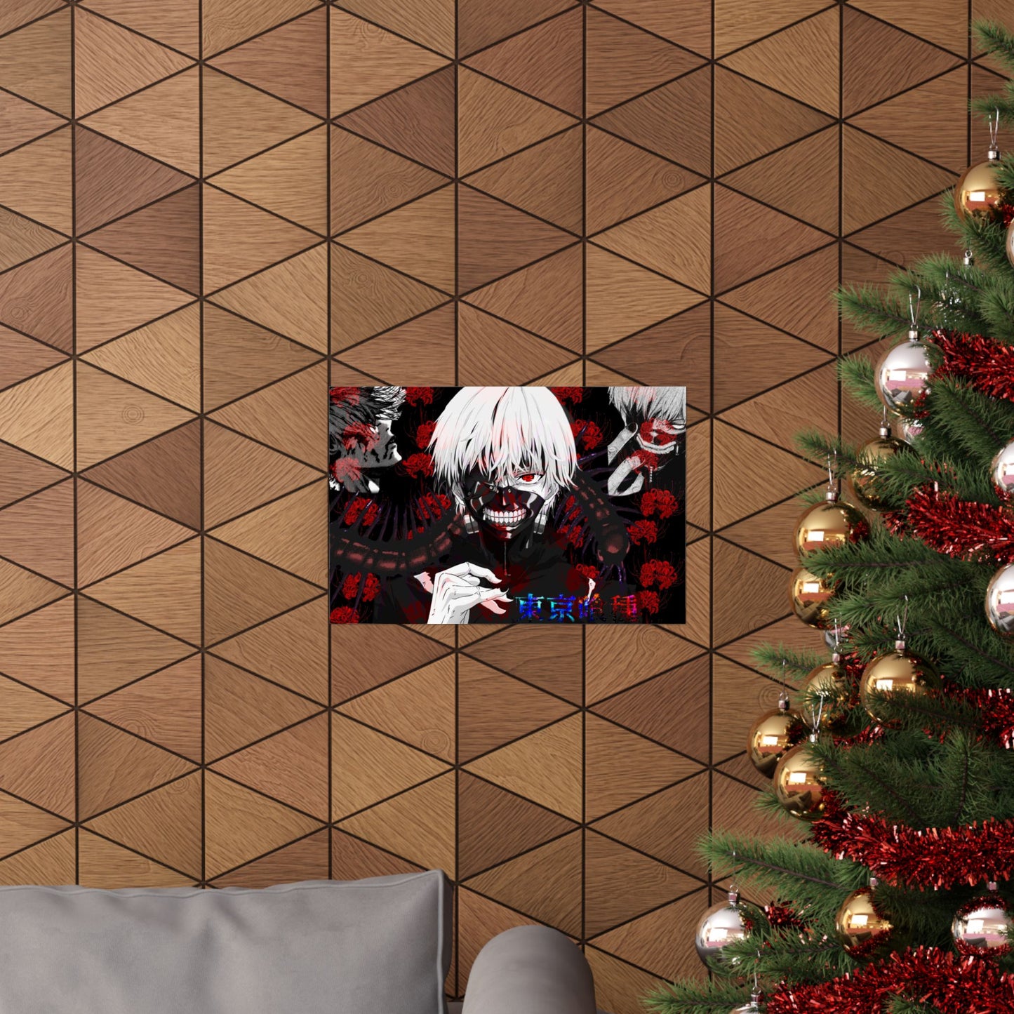 Tokyo Ghoul Kaneki Mask Matte Horizontal Poster — Dark Anime Wall Art
