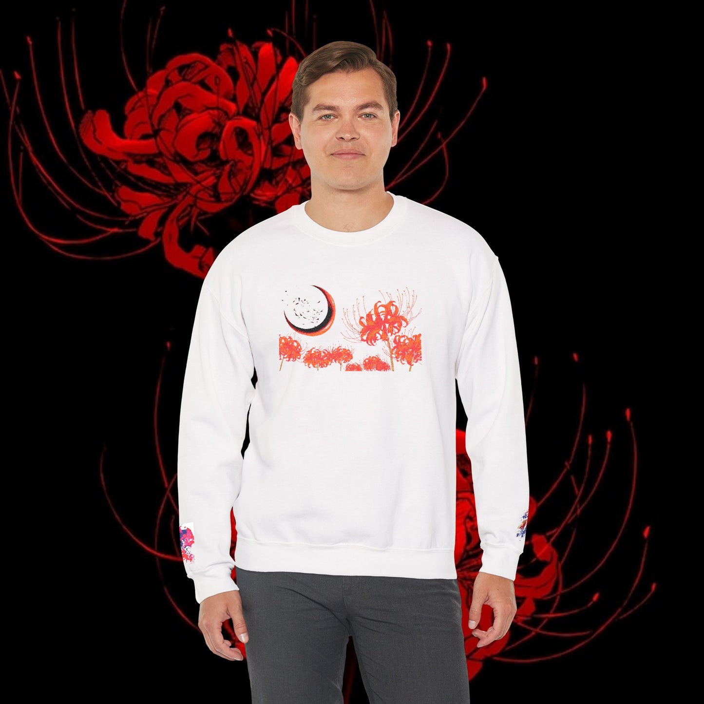 Tokyo Ghoul-Inspired Spider Lily Sweatshirt — Rize & Touka Anime Crewneck