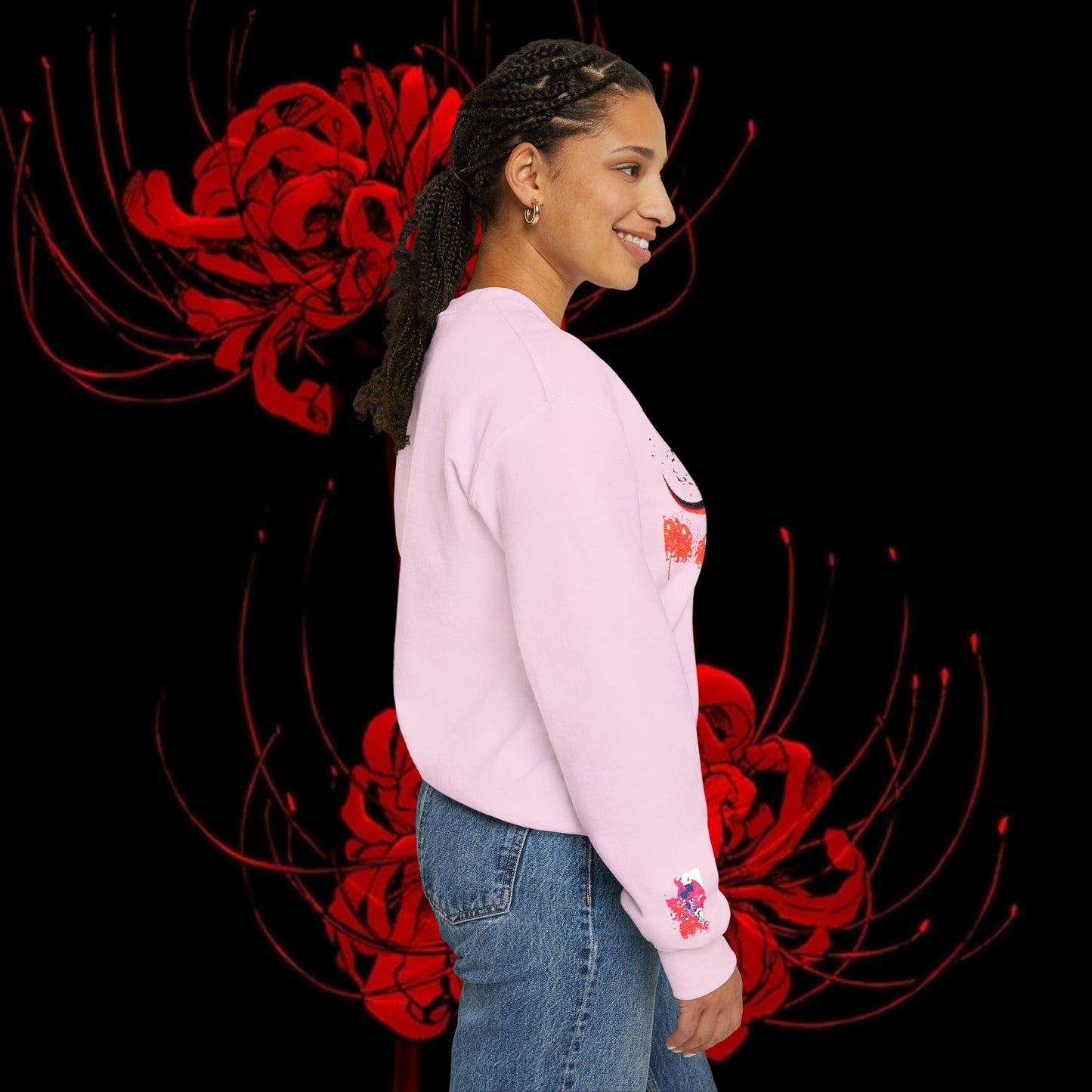 Tokyo Ghoul-Inspired Spider Lily Sweatshirt — Rize & Touka Anime Crewneck