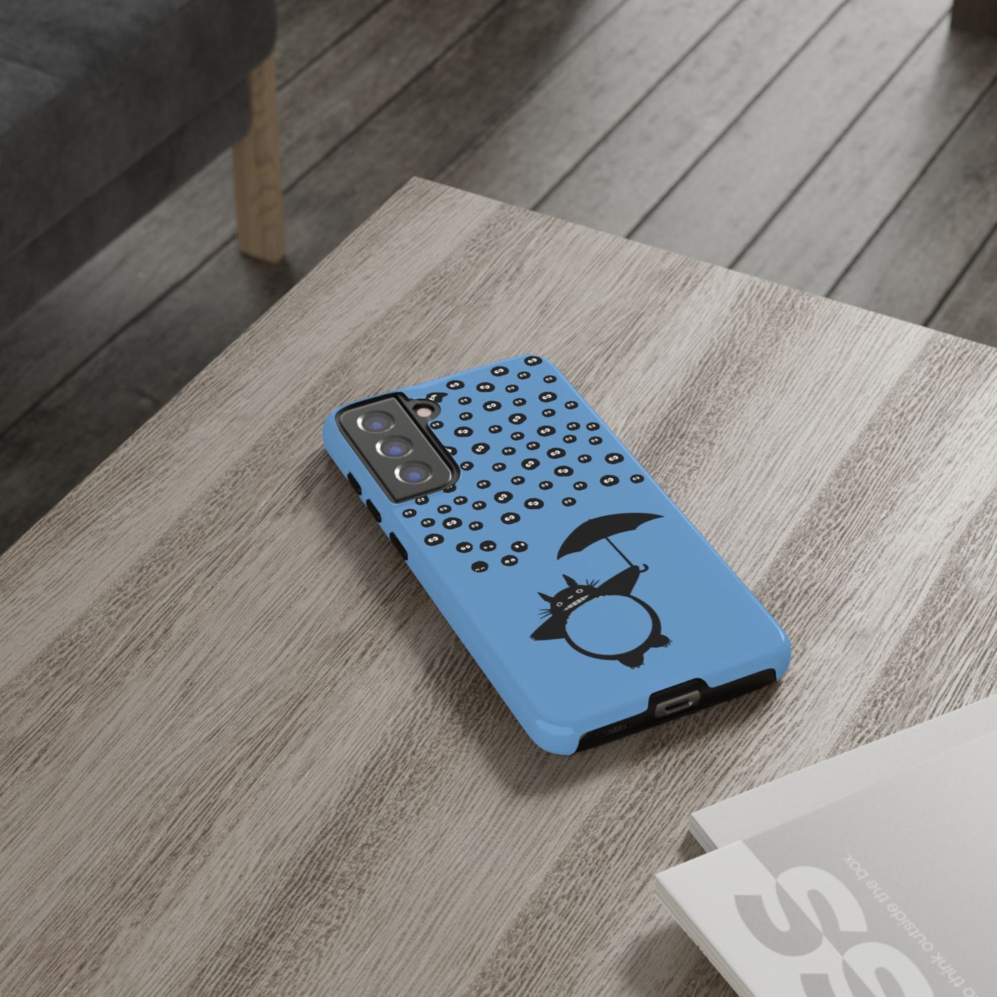 Totoro Umbrella Phone Case – Studio Ghibli-Inspired Totoro Soot Sprite Design