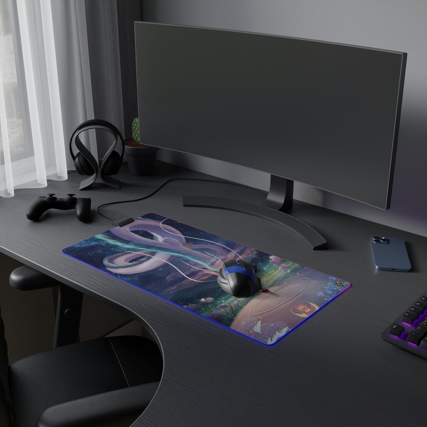 Ghibli-Inspired Dreamscape LED Gaming Mouse Pad