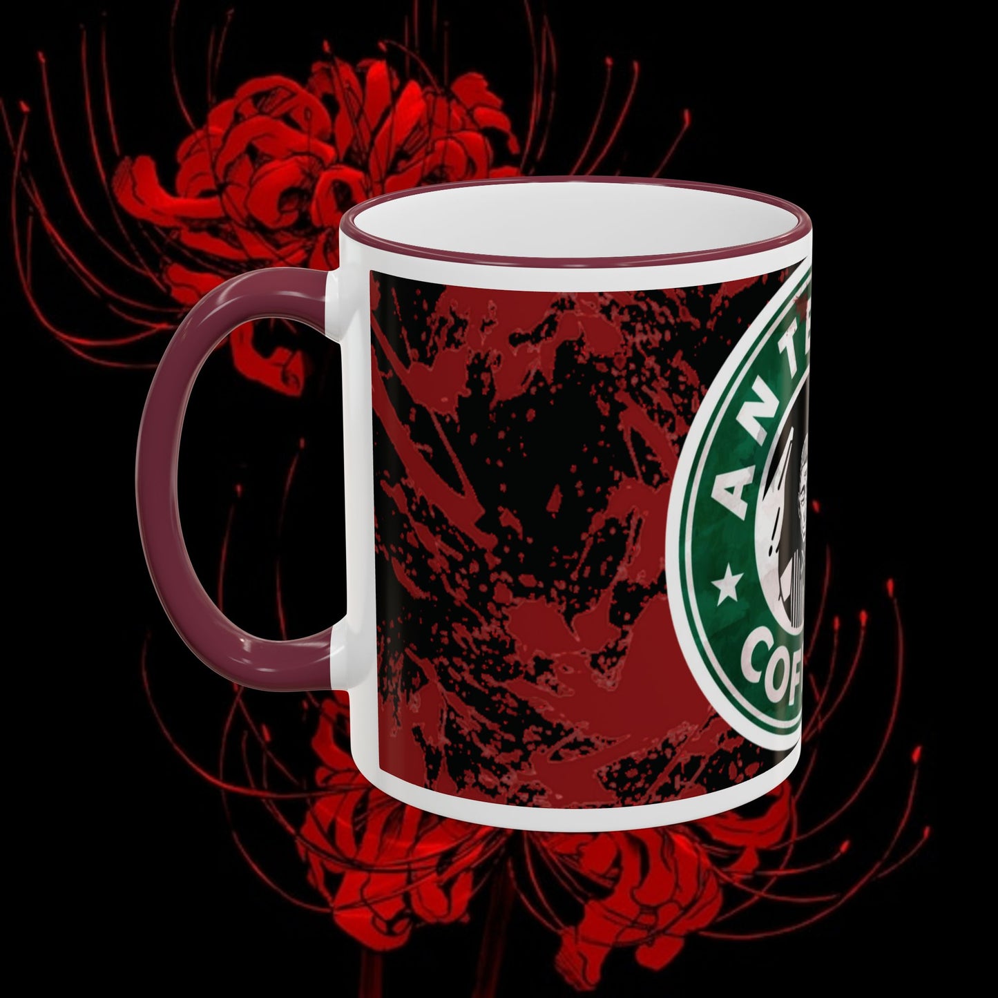 Tokyo Ghoul Inspired Accent Rim & Handle Mug — Anime Coffee Cup (11oz/15oz)