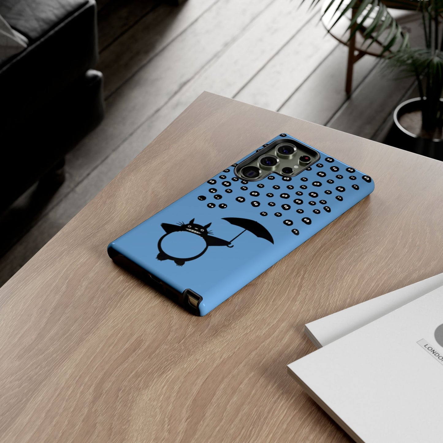 Totoro Umbrella Phone Case – Studio Ghibli-Inspired Totoro Soot Sprite Design