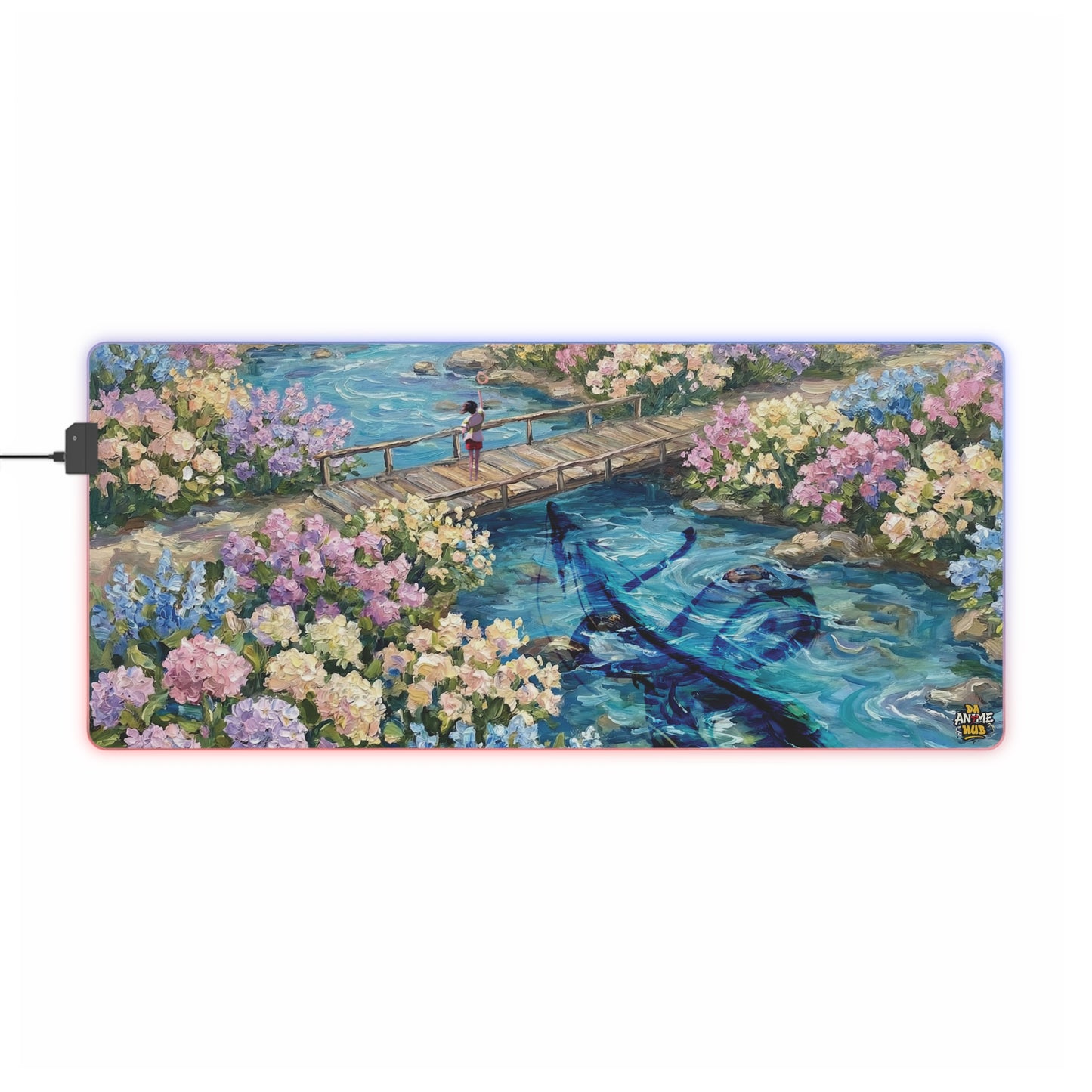 LED Mouse Pad —  Memories Of The Water Spirit , Chihiro & Haku Water Spirit Floral Garden