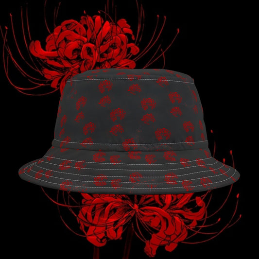 Tokyo Ghoul-Inspired Red Spider Lily Bucket Hat — Centipede Graphic