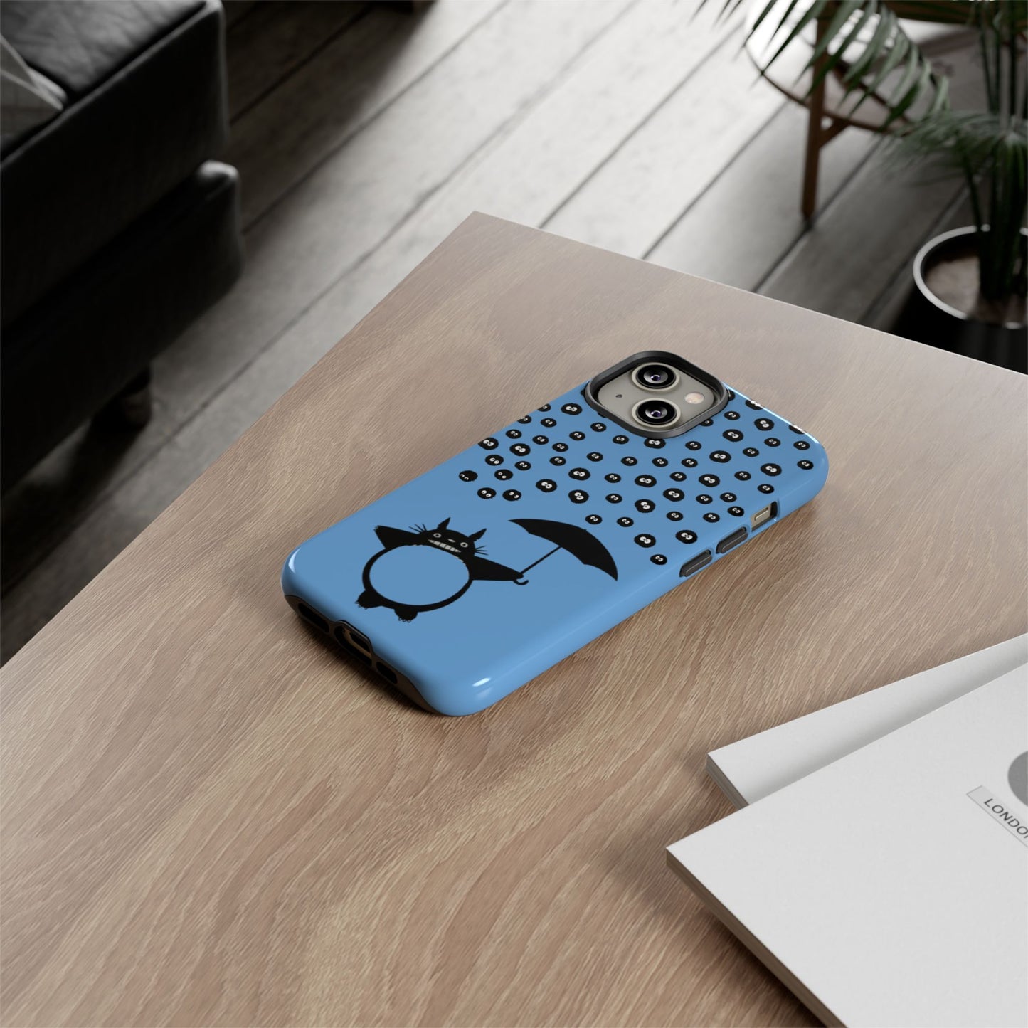 Totoro Umbrella Phone Case – Studio Ghibli-Inspired Totoro Soot Sprite Design