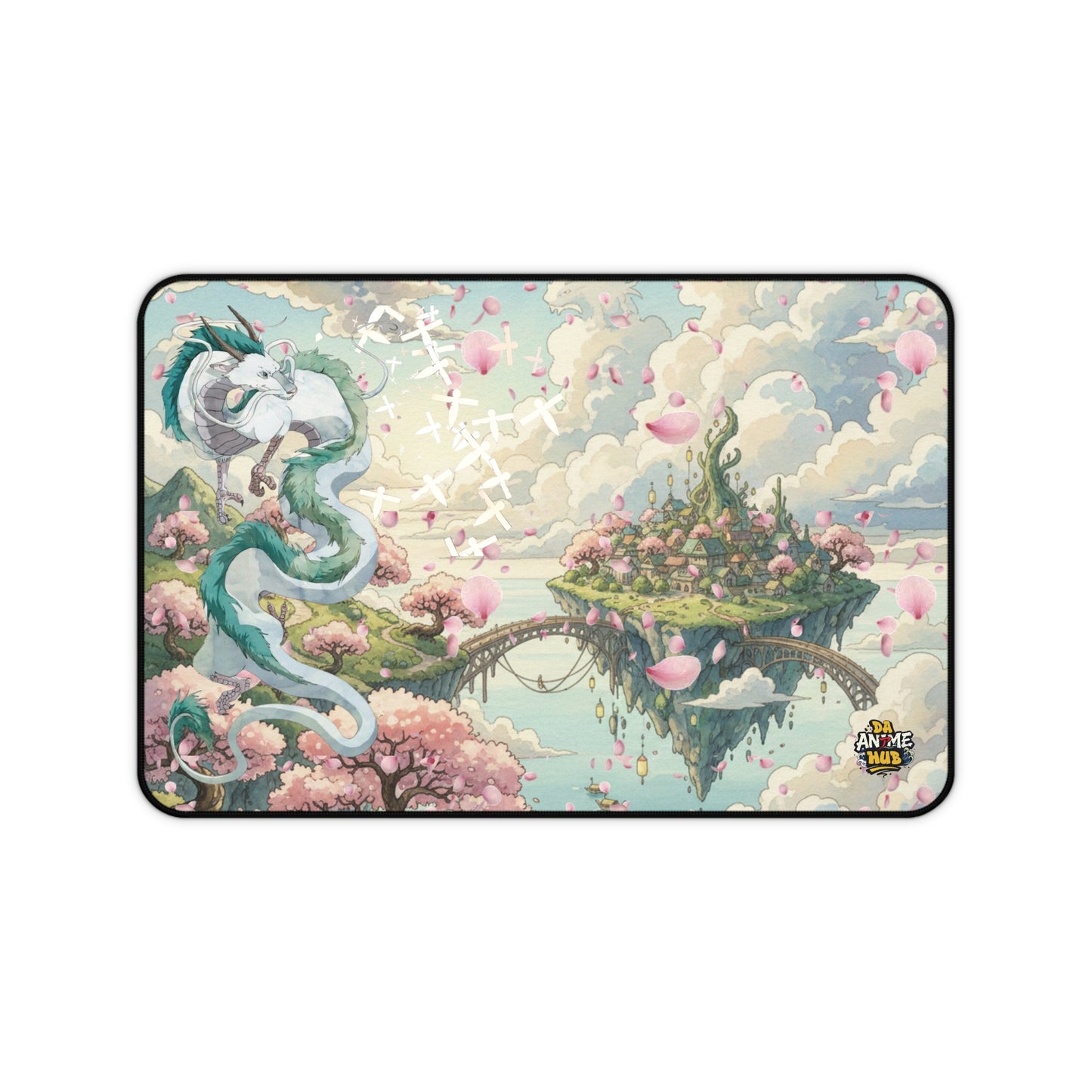 Spirited Away Haku Cherry Blossom Desk Mat — Tranquil Anime Desk Pad