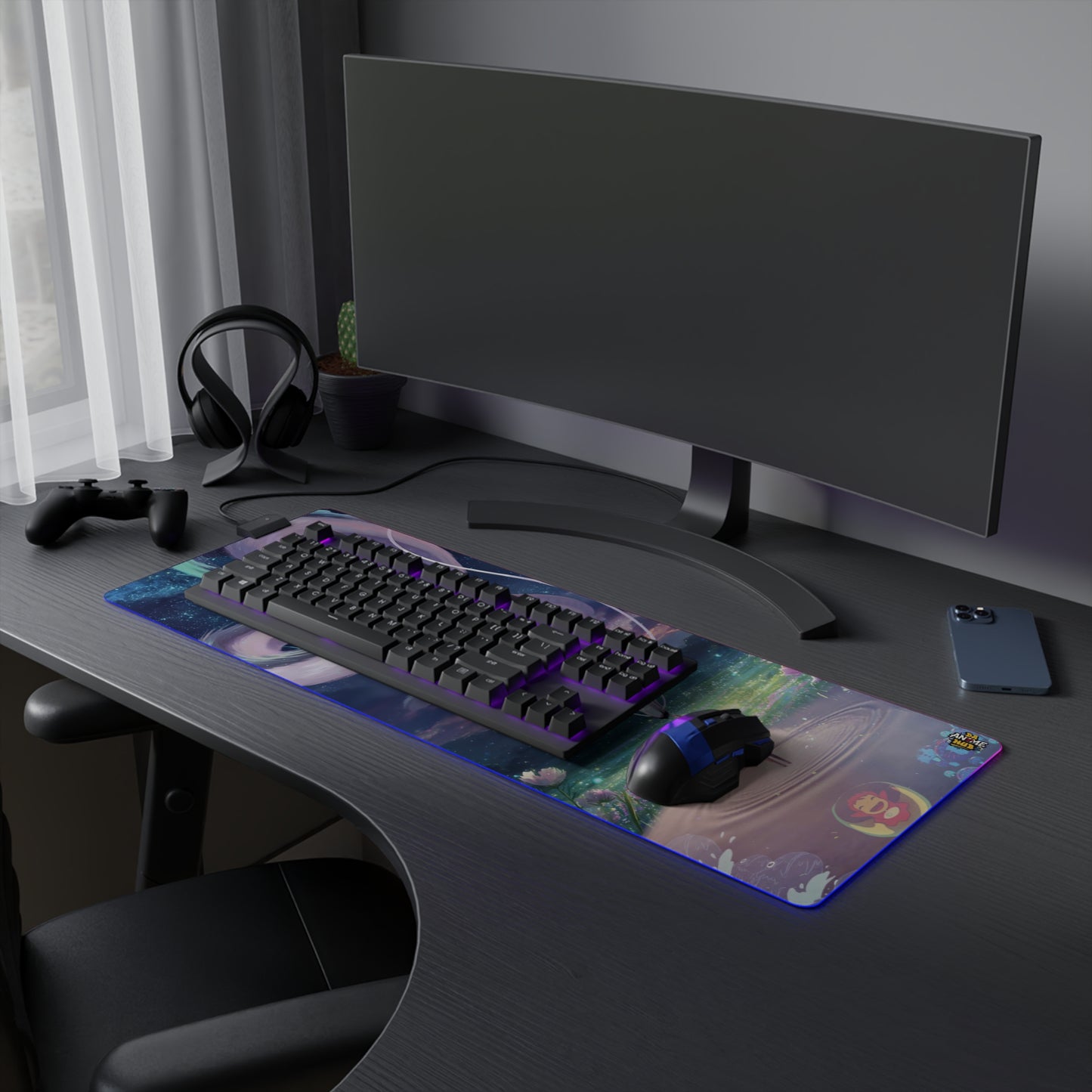 Ghibli-Inspired Dreamscape LED Gaming Mouse Pad
