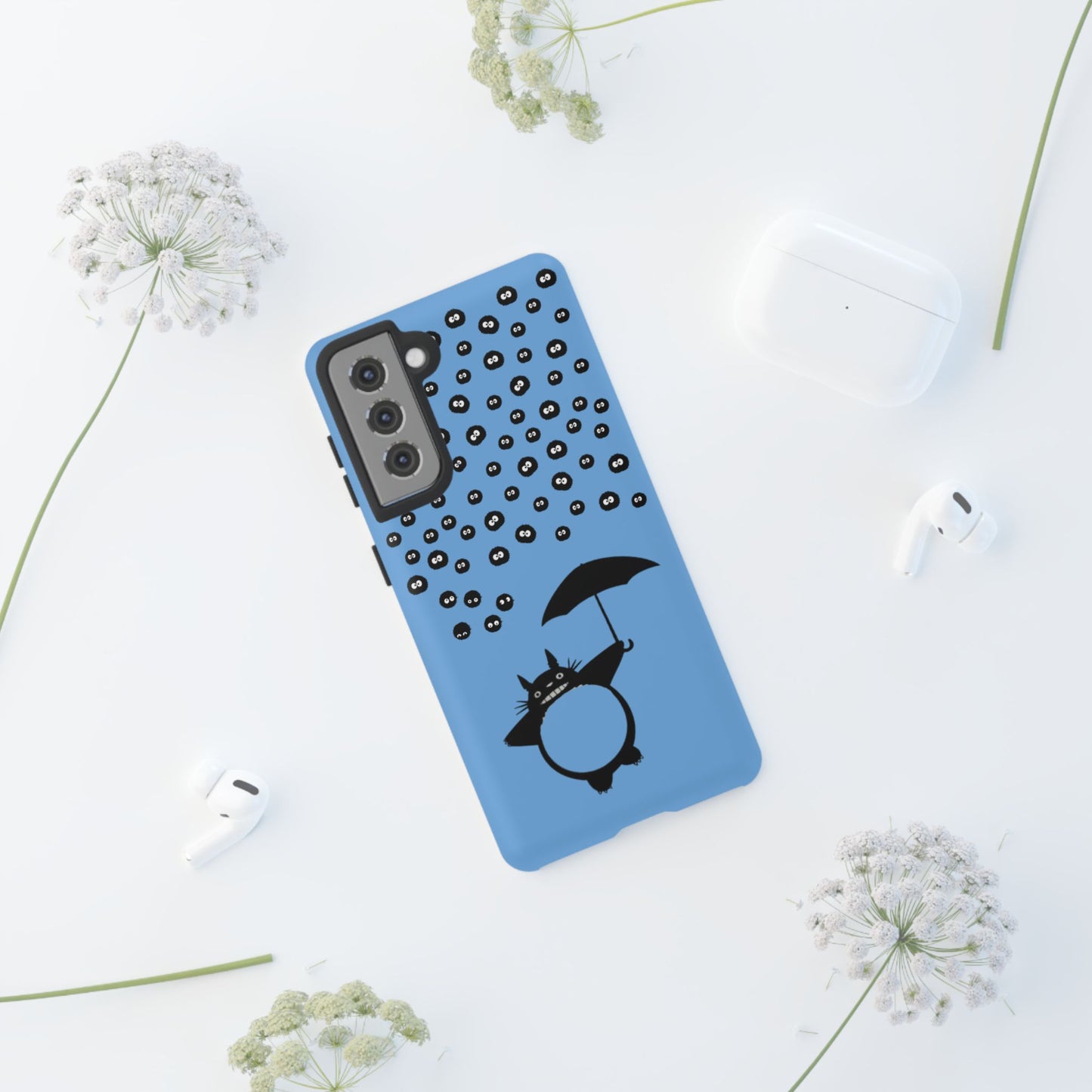 Totoro Umbrella Phone Case – Studio Ghibli-Inspired Totoro Soot Sprite Design