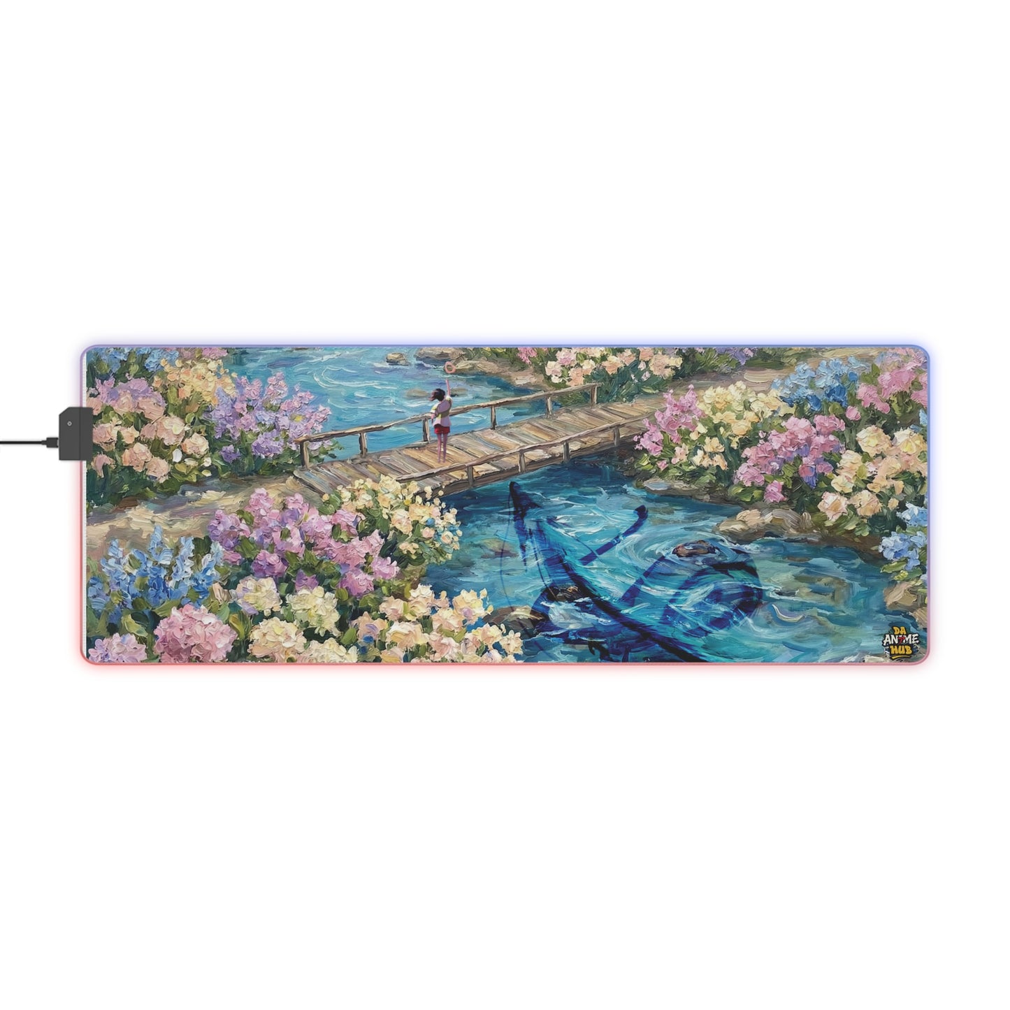 LED Mouse Pad —  Memories Of The Water Spirit , Chihiro & Haku Water Spirit Floral Garden