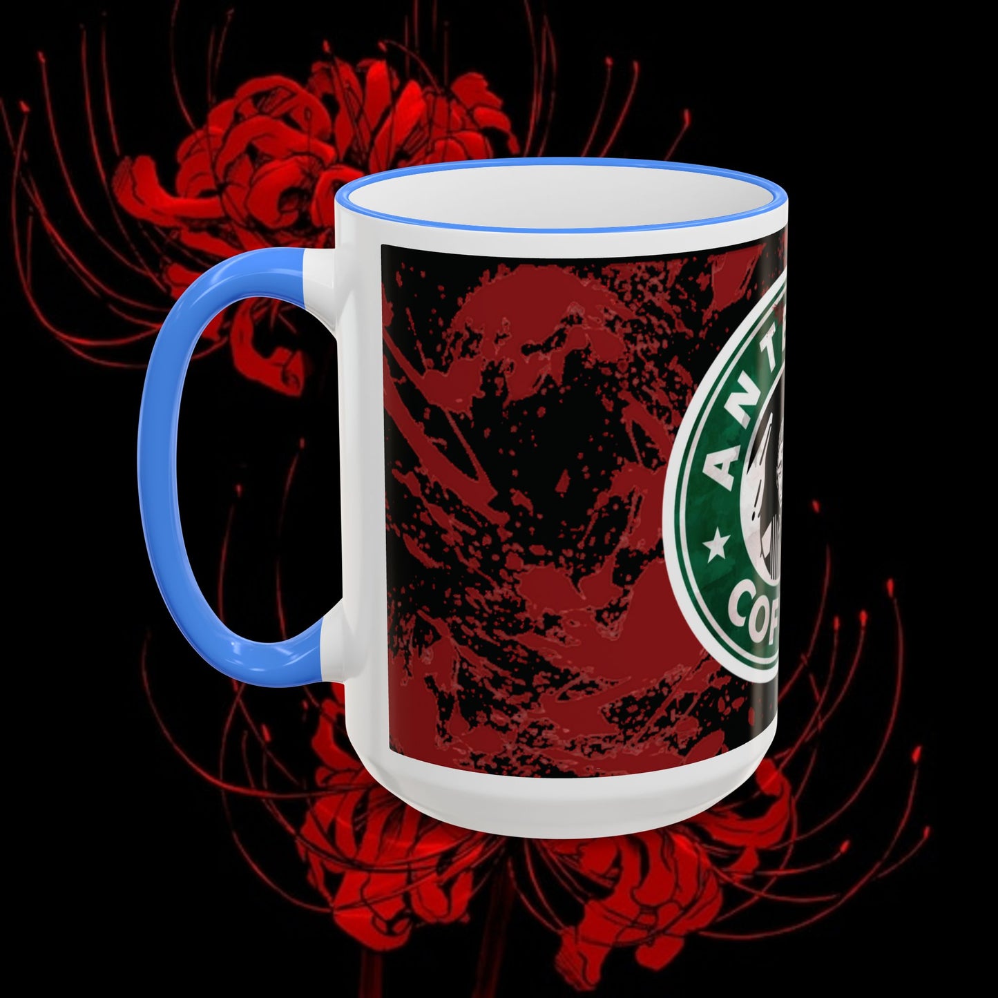 Tokyo Ghoul Inspired Accent Rim & Handle Mug — Anime Coffee Cup (11oz/15oz)