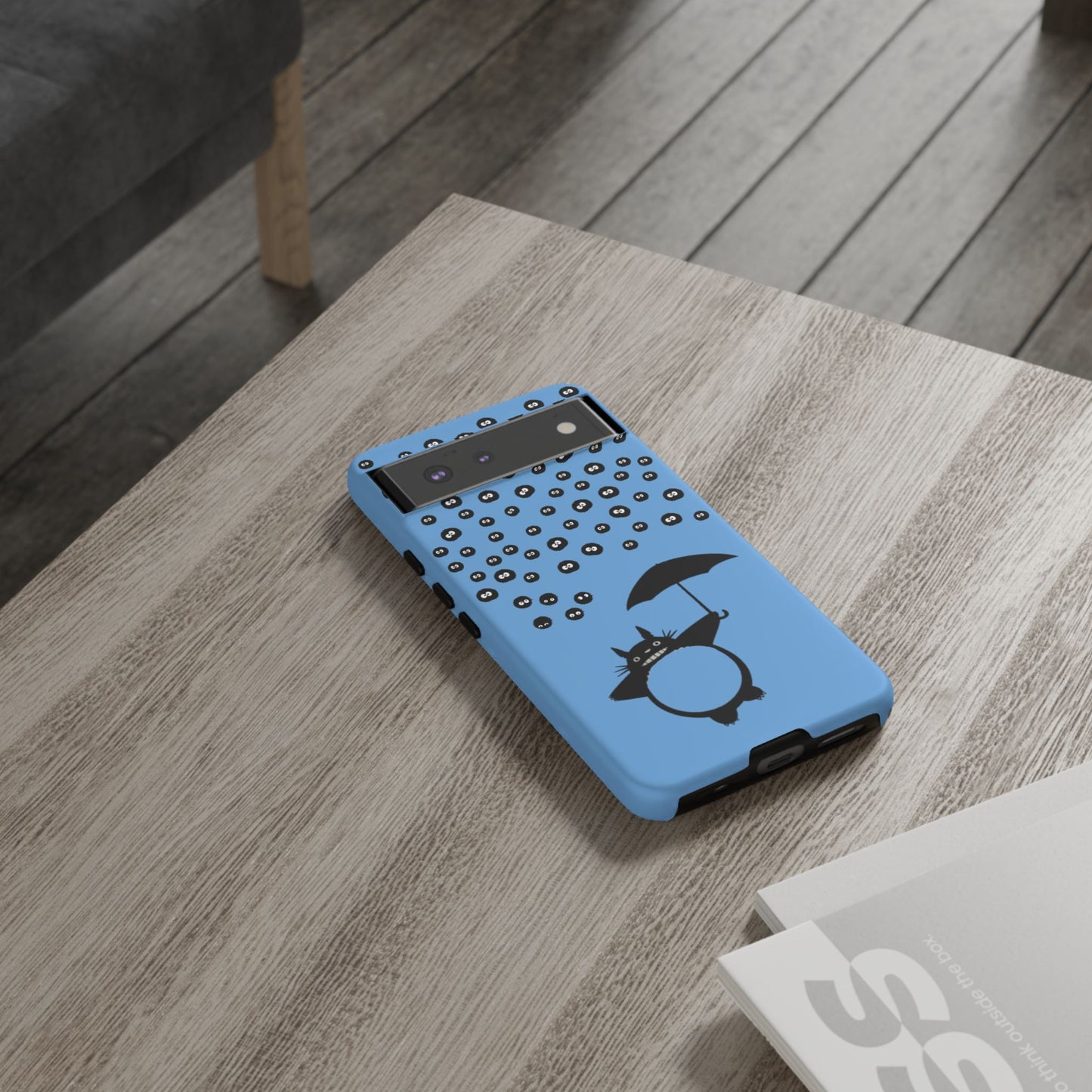 Totoro Umbrella Phone Case – Studio Ghibli-Inspired Totoro Soot Sprite Design