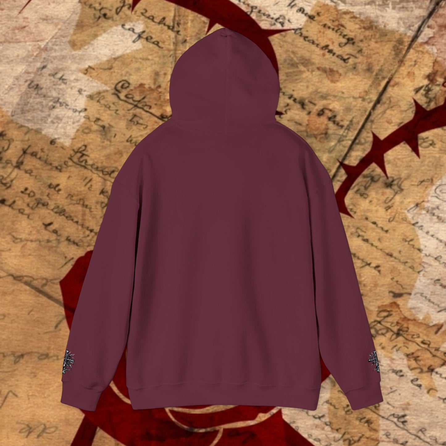 Trinity Blood Gothic Cross Hoodie — Roses & Dark Vampire Aesthetic