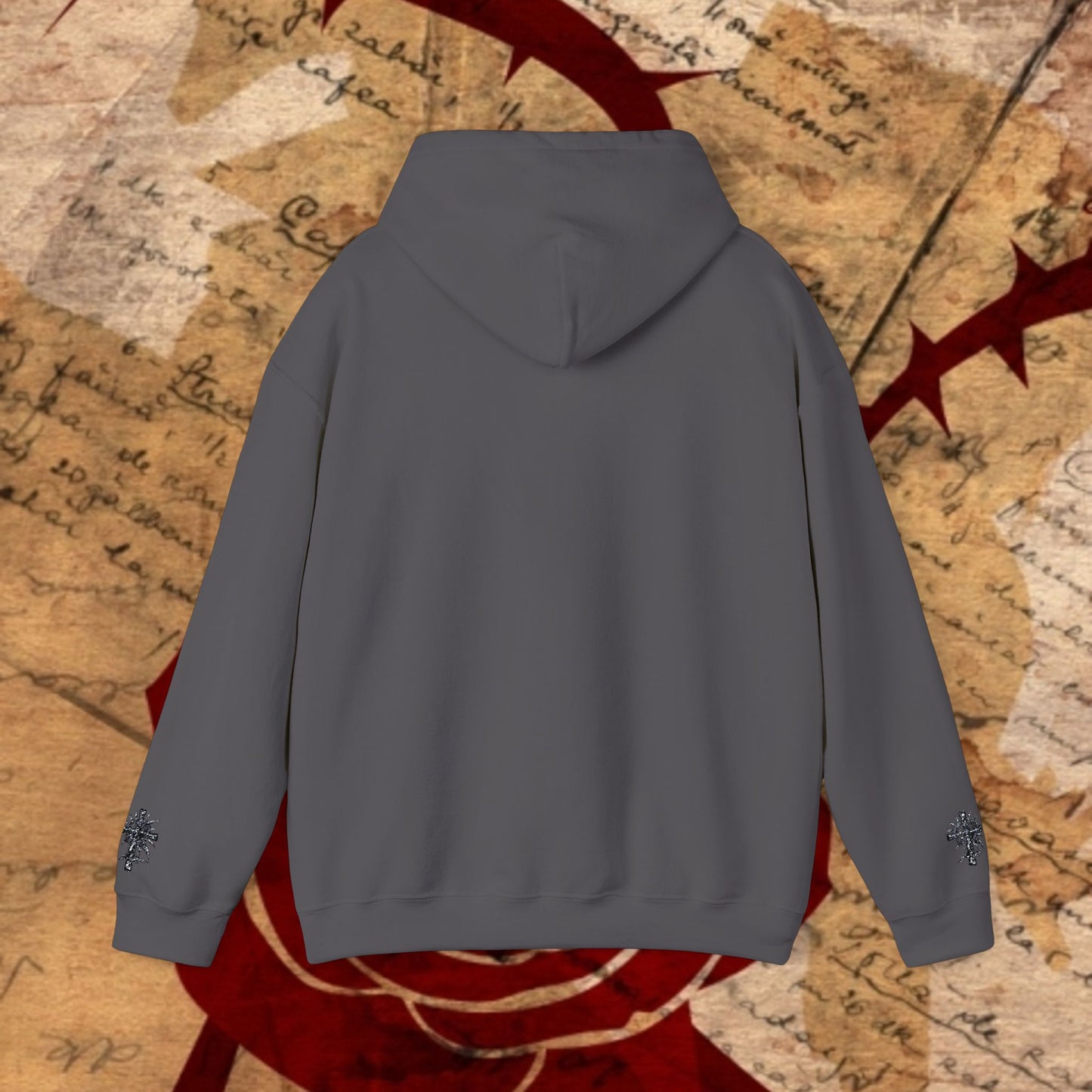 Trinity Blood Gothic Cross Hoodie — Roses & Dark Vampire Aesthetic