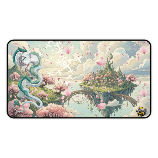 Spirited Away Haku Cherry Blossom Desk Mat — Tranquil Anime Desk Pad