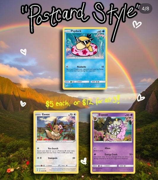 Lauele. Art Custom Aloha Stamped “Postcards”