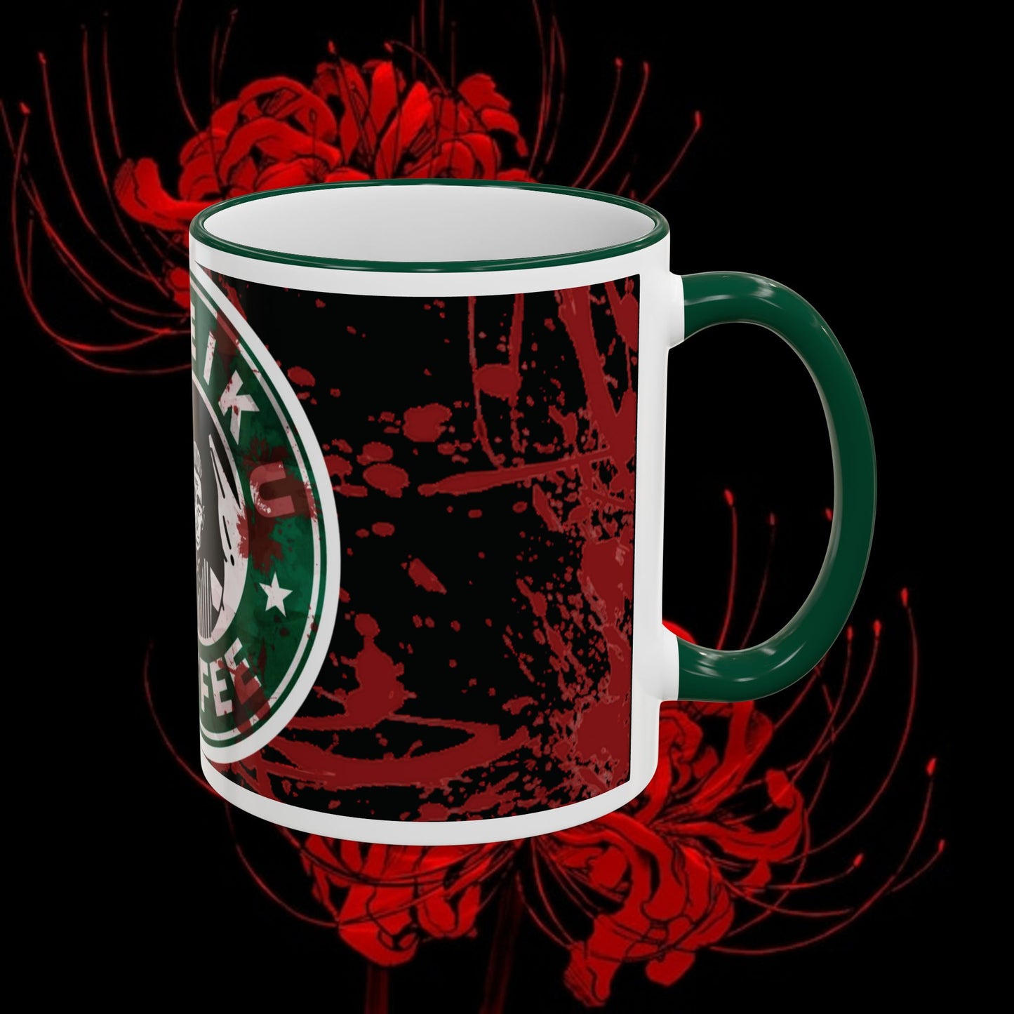 Tokyo Ghoul Inspired Accent Rim & Handle Mug — Anime Coffee Cup (11oz/15oz)