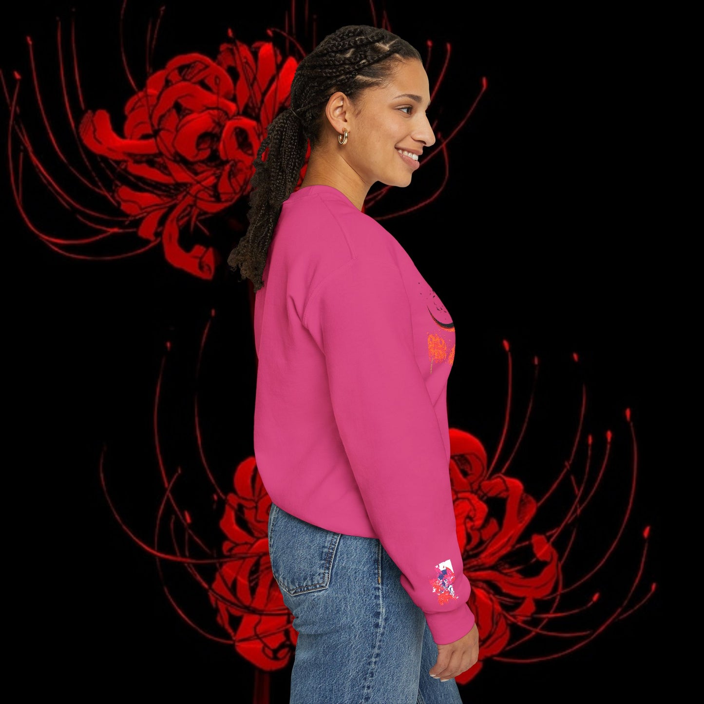 Tokyo Ghoul-Inspired Spider Lily Sweatshirt — Rize & Touka Anime Crewneck