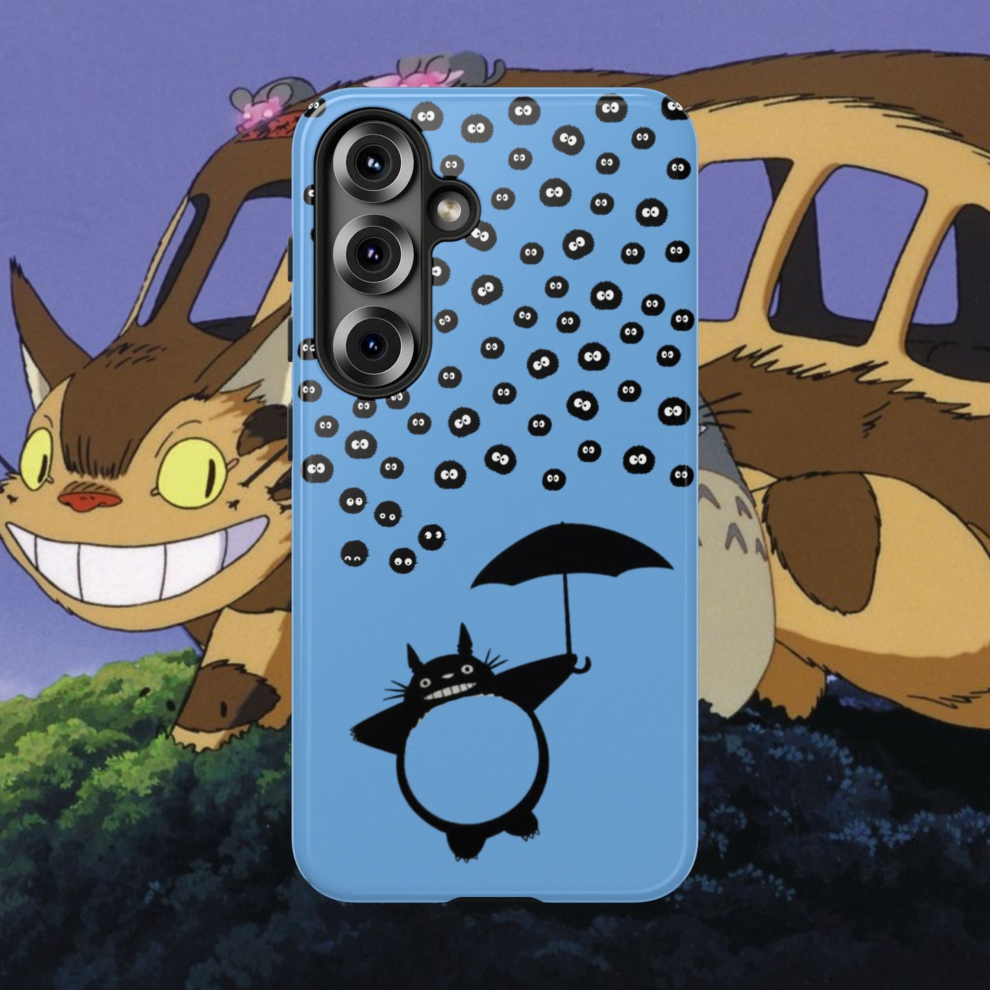 Totoro Umbrella Phone Case – Studio Ghibli-Inspired Totoro Soot Sprite Design