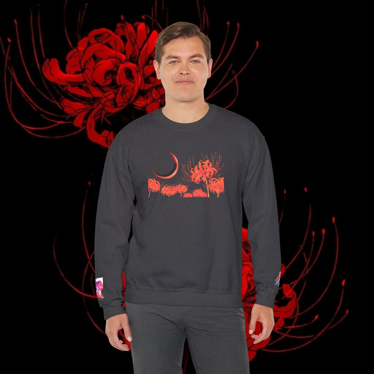 Tokyo Ghoul-Inspired Spider Lily Sweatshirt — Rize & Touka Anime Crewneck