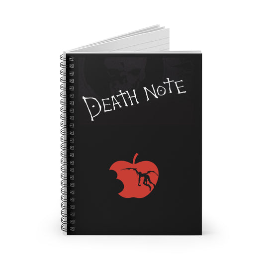 Death Note Spiral Notebook — Anime-Inspired Ruled Journal with Red Apple Design