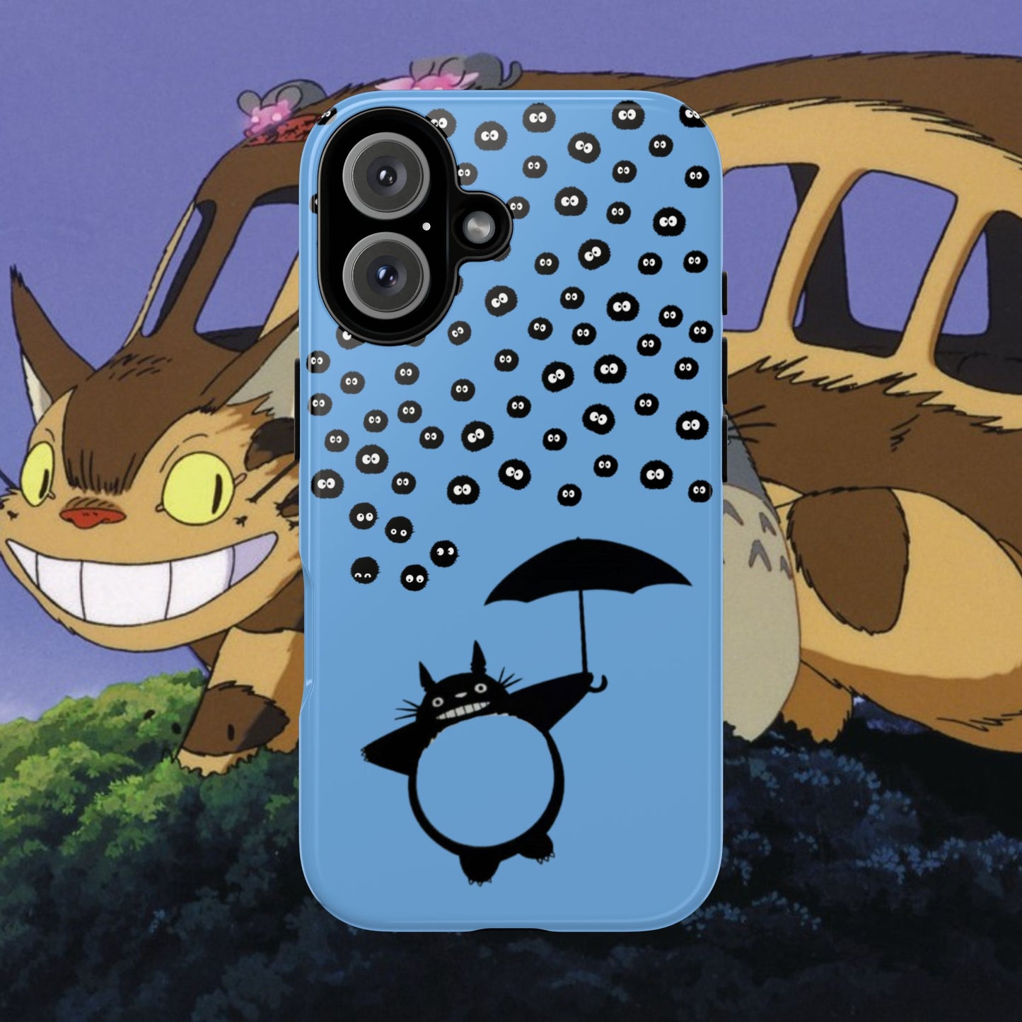 Totoro Umbrella Phone Case – Studio Ghibli-Inspired Totoro Soot Sprite Design
