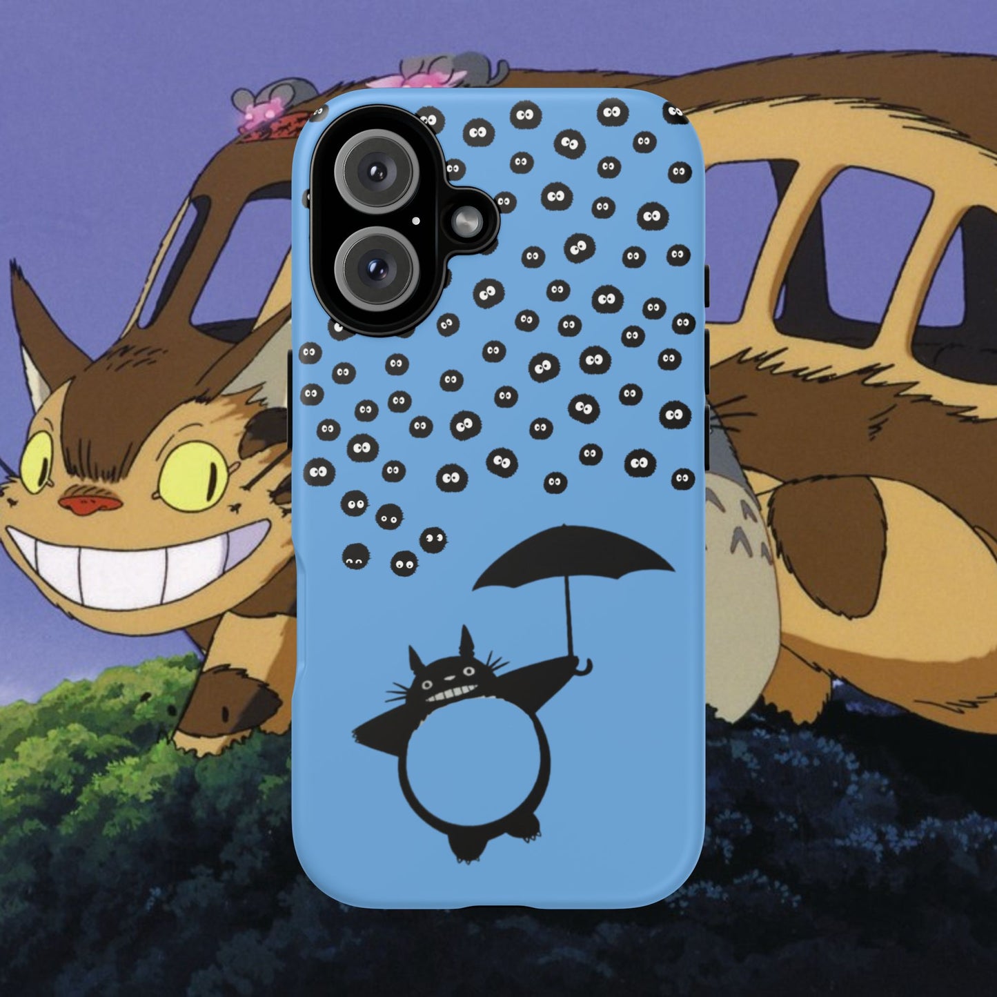 Totoro Umbrella Phone Case – Studio Ghibli-Inspired Totoro Soot Sprite Design