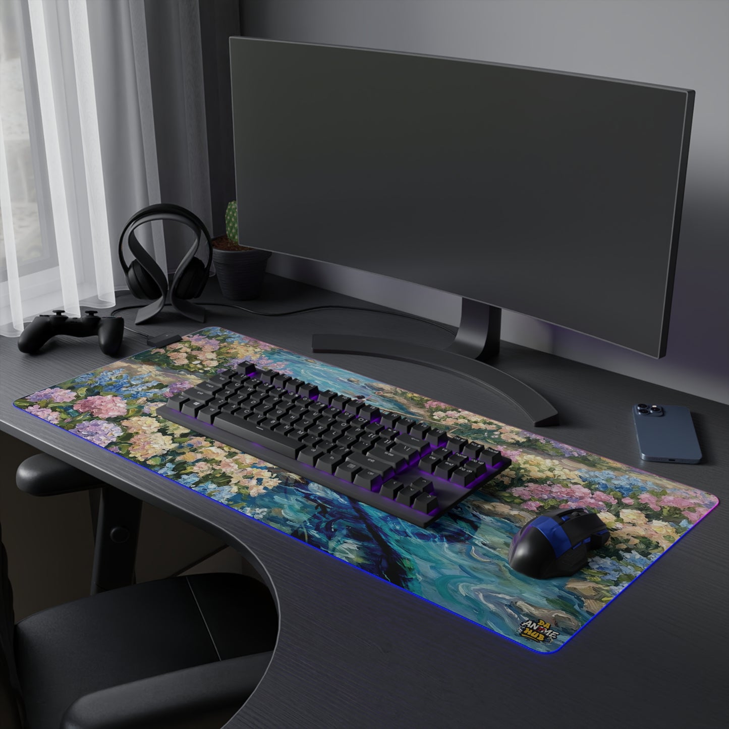 LED Mouse Pad —  Memories Of The Water Spirit , Chihiro & Haku Water Spirit Floral Garden