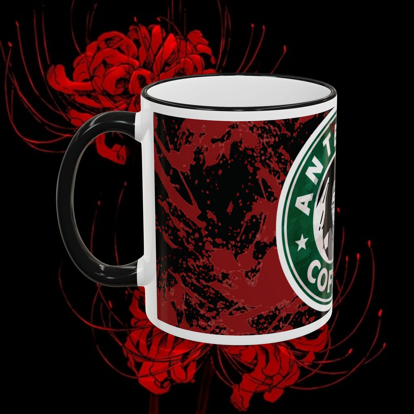 Tokyo Ghoul Inspired Accent Rim & Handle Mug — Anime Coffee Cup (11oz/15oz)