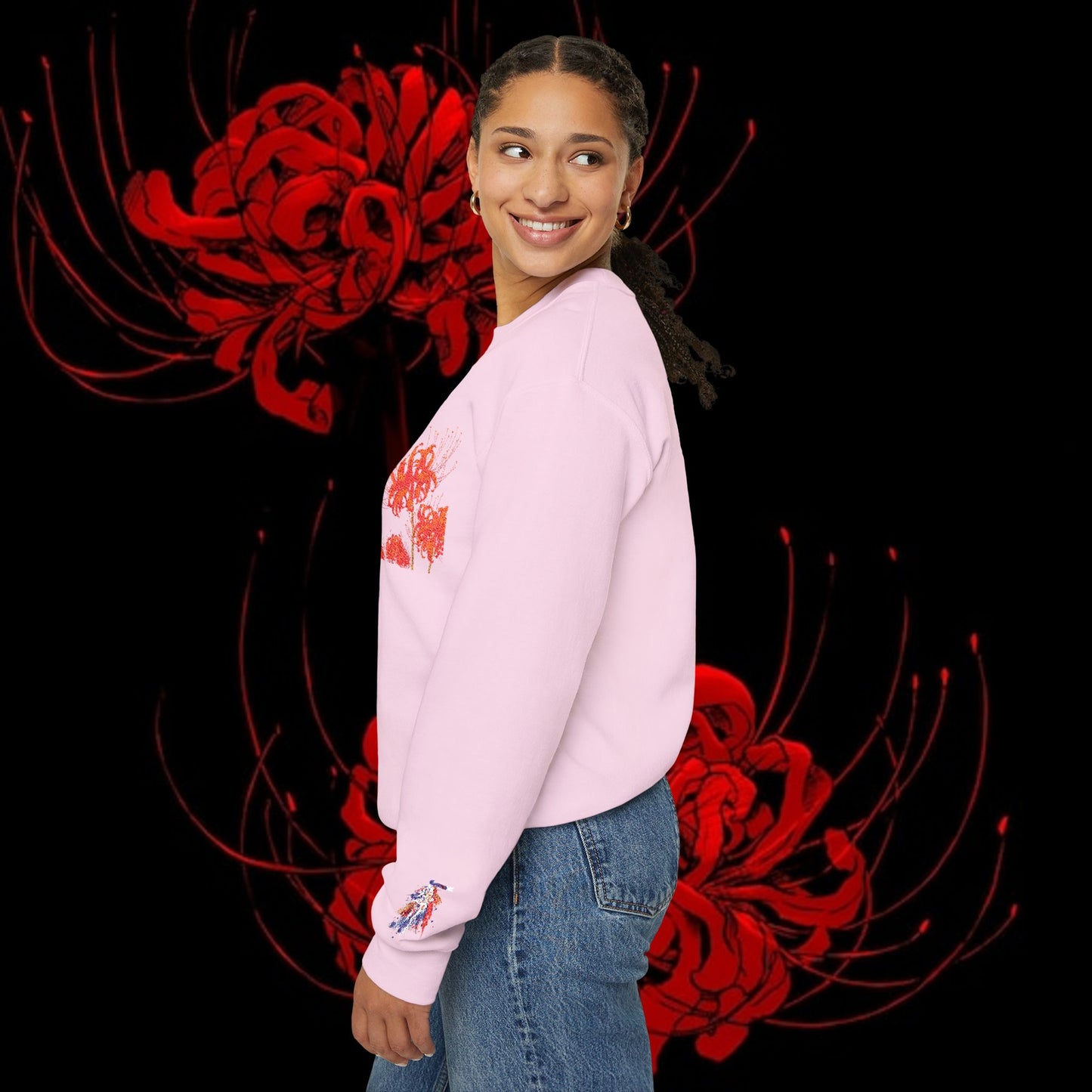 Tokyo Ghoul-Inspired Spider Lily Sweatshirt — Rize & Touka Anime Crewneck