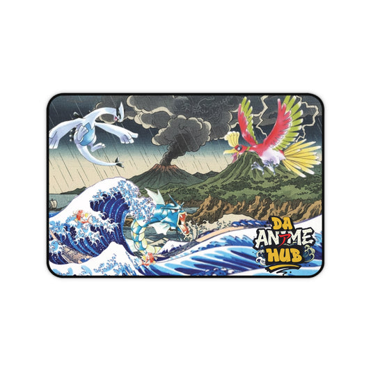 Legendary Birds Desk Mat — Great Wave Battling Deities Anime Design