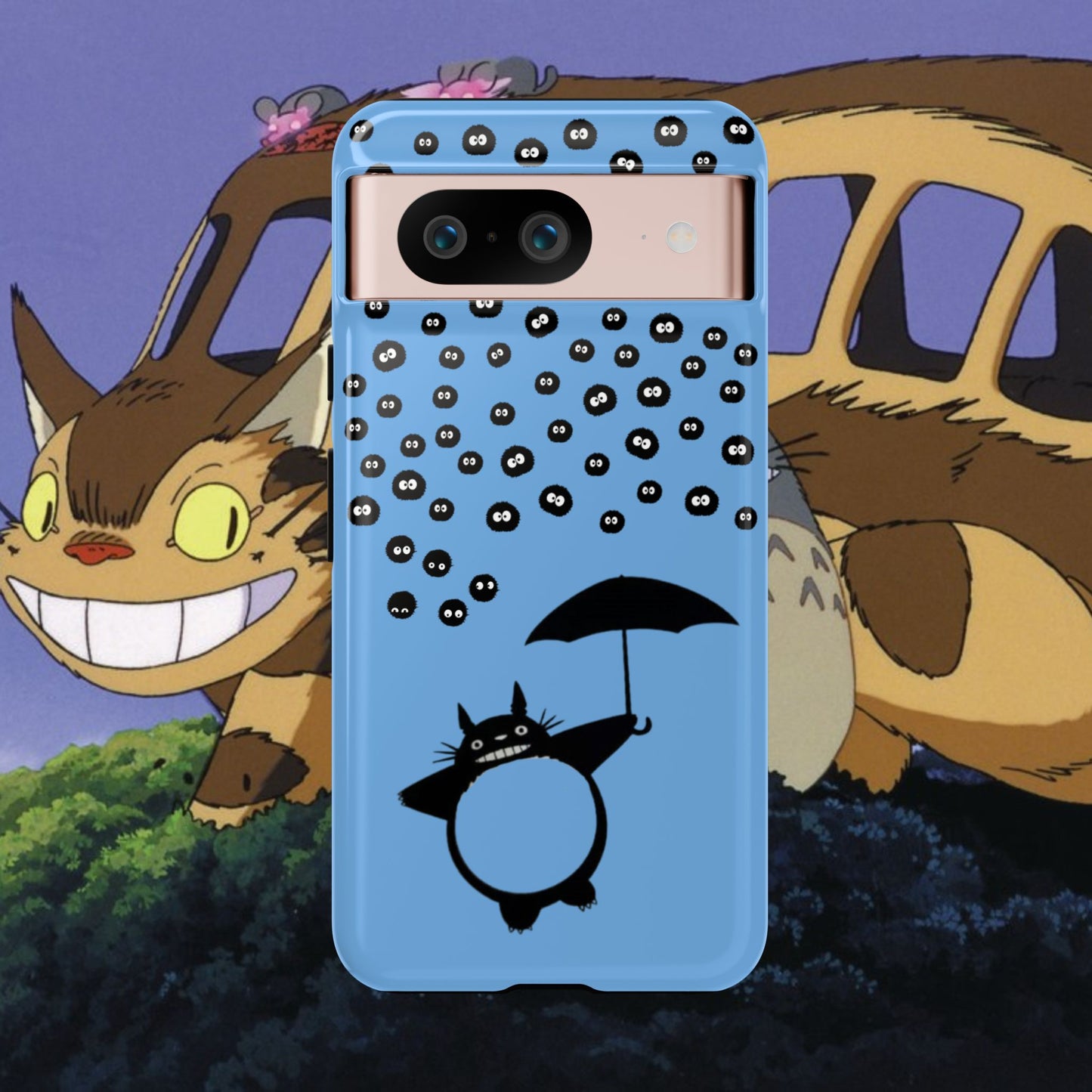 Totoro Umbrella Phone Case – Studio Ghibli-Inspired Totoro Soot Sprite Design