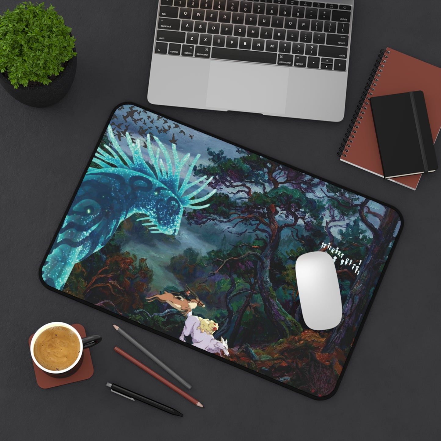 Dark Ominous Forest Desk Mat — Princess Mononoke ‘Bringer of Death’ Mouse Pad