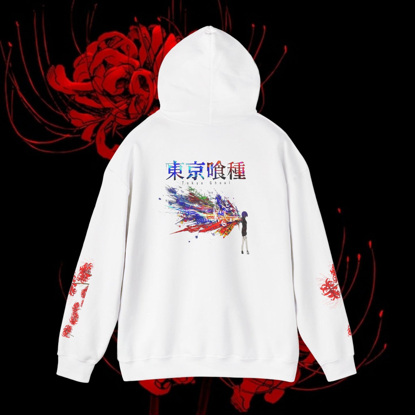 Kaneki's Duality Hoodie — Rize & Touka Red Spider Lily Sweatshirt