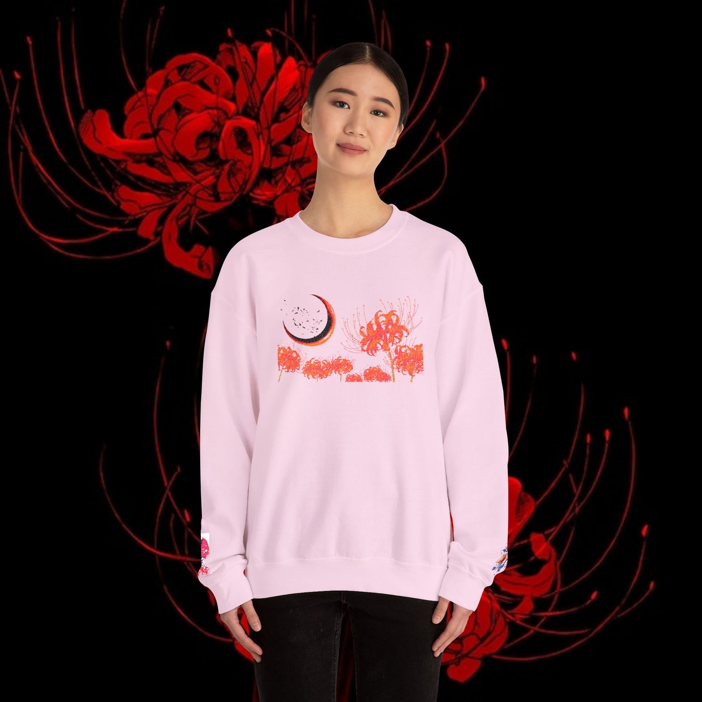 Tokyo Ghoul-Inspired Spider Lily Sweatshirt — Rize & Touka Anime Crewneck
