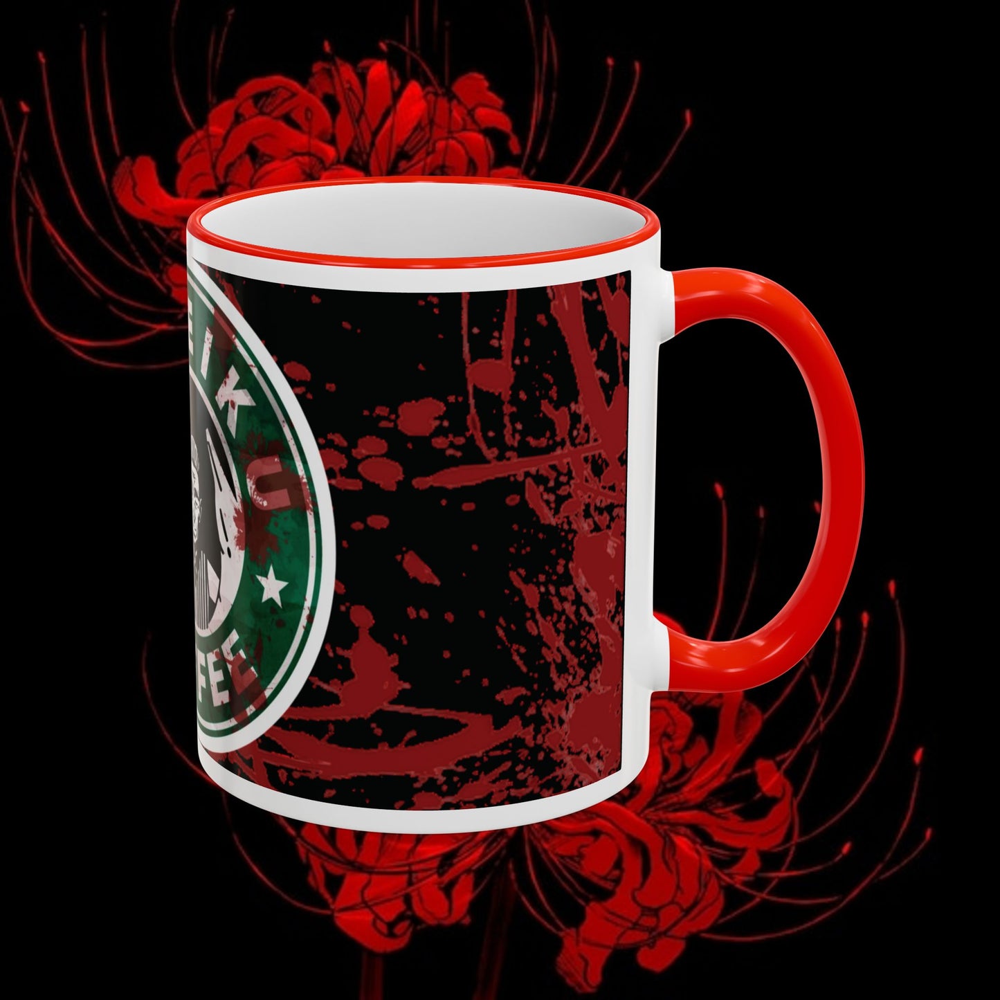 Tokyo Ghoul Inspired Accent Rim & Handle Mug — Anime Coffee Cup (11oz/15oz)
