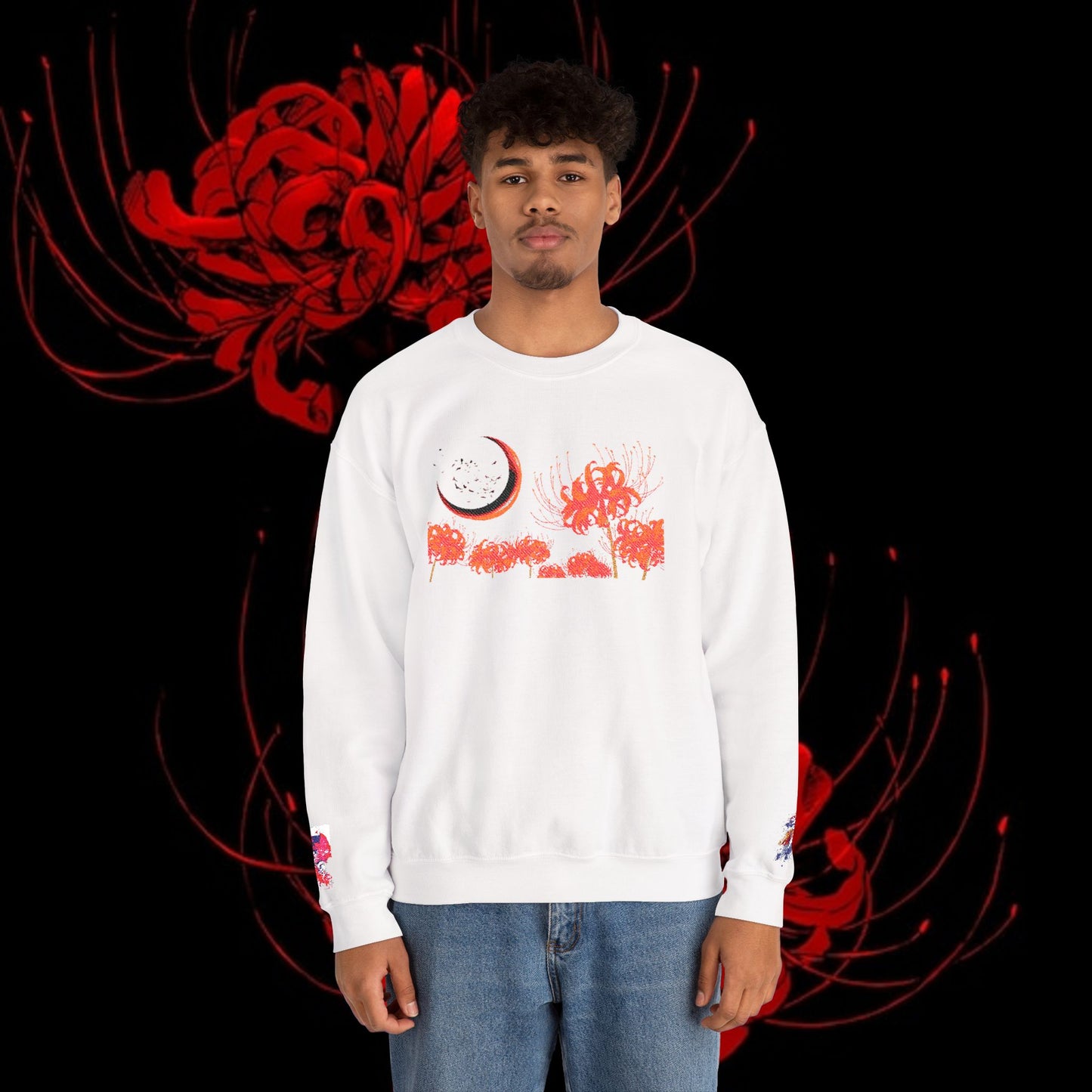 Tokyo Ghoul-Inspired Spider Lily Sweatshirt — Rize & Touka Anime Crewneck