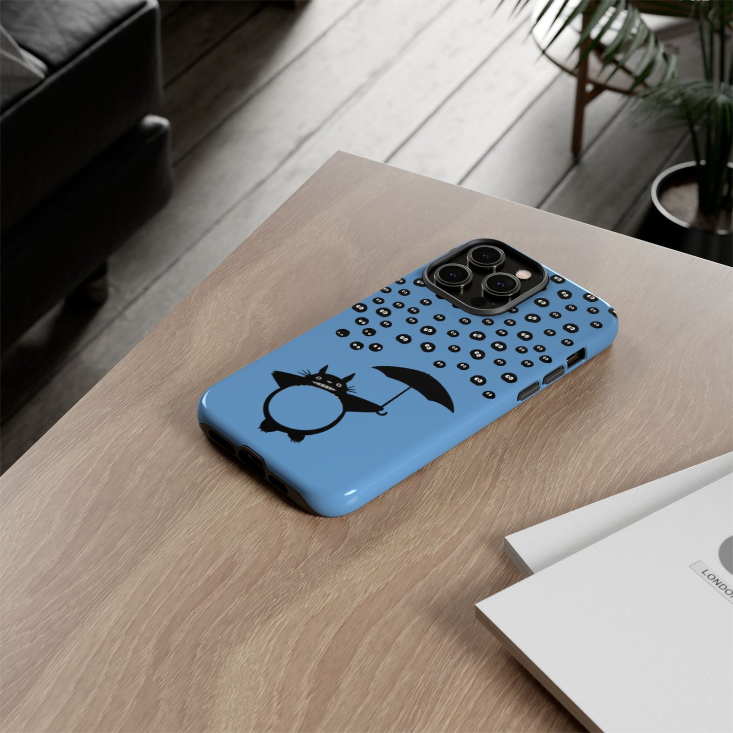 Totoro Umbrella Phone Case – Studio Ghibli-Inspired Totoro Soot Sprite Design