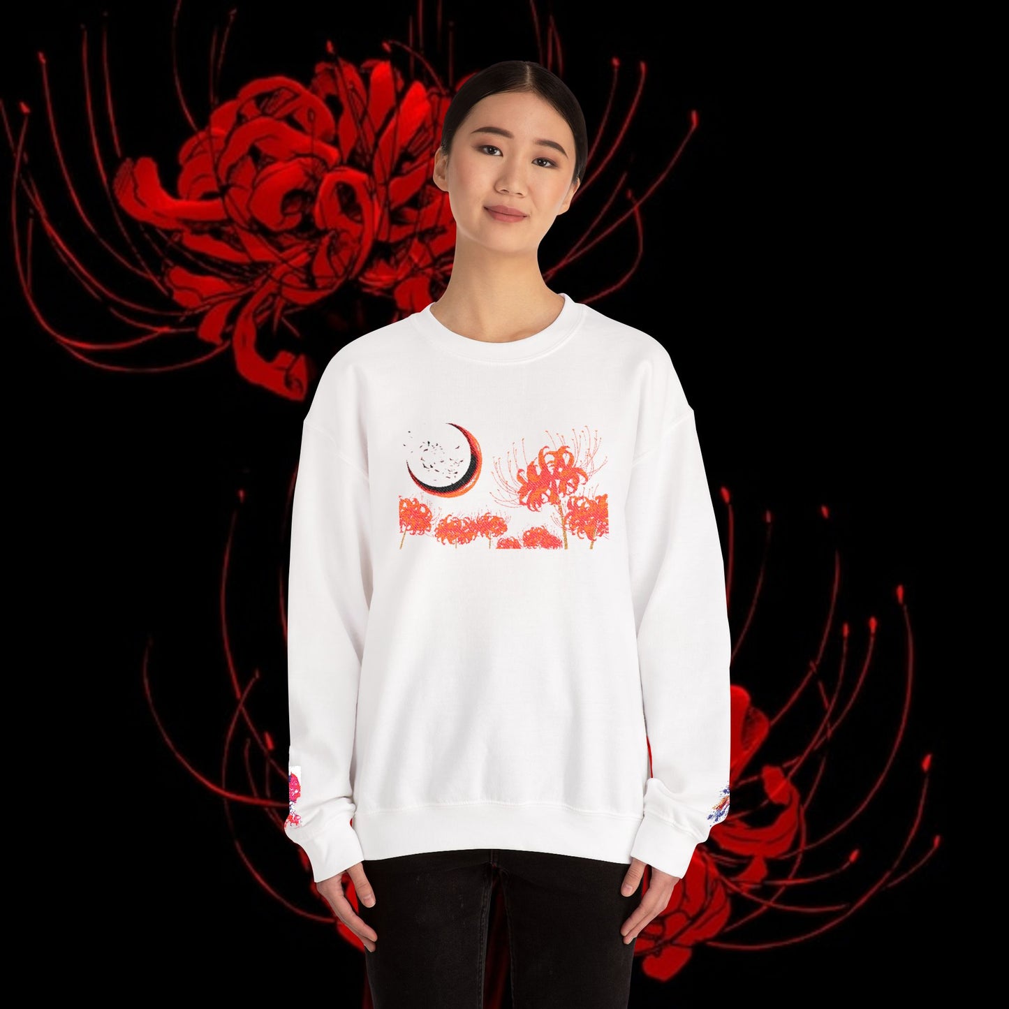 Tokyo Ghoul-Inspired Spider Lily Sweatshirt — Rize & Touka Anime Crewneck