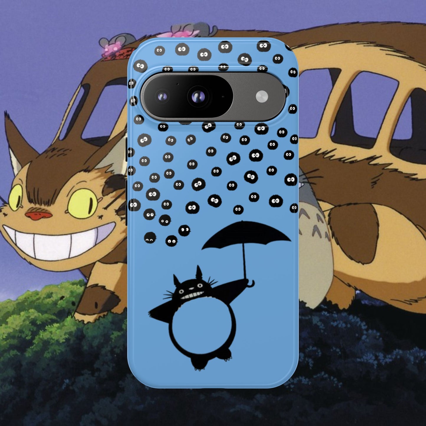 Totoro Umbrella Phone Case – Studio Ghibli-Inspired Totoro Soot Sprite Design