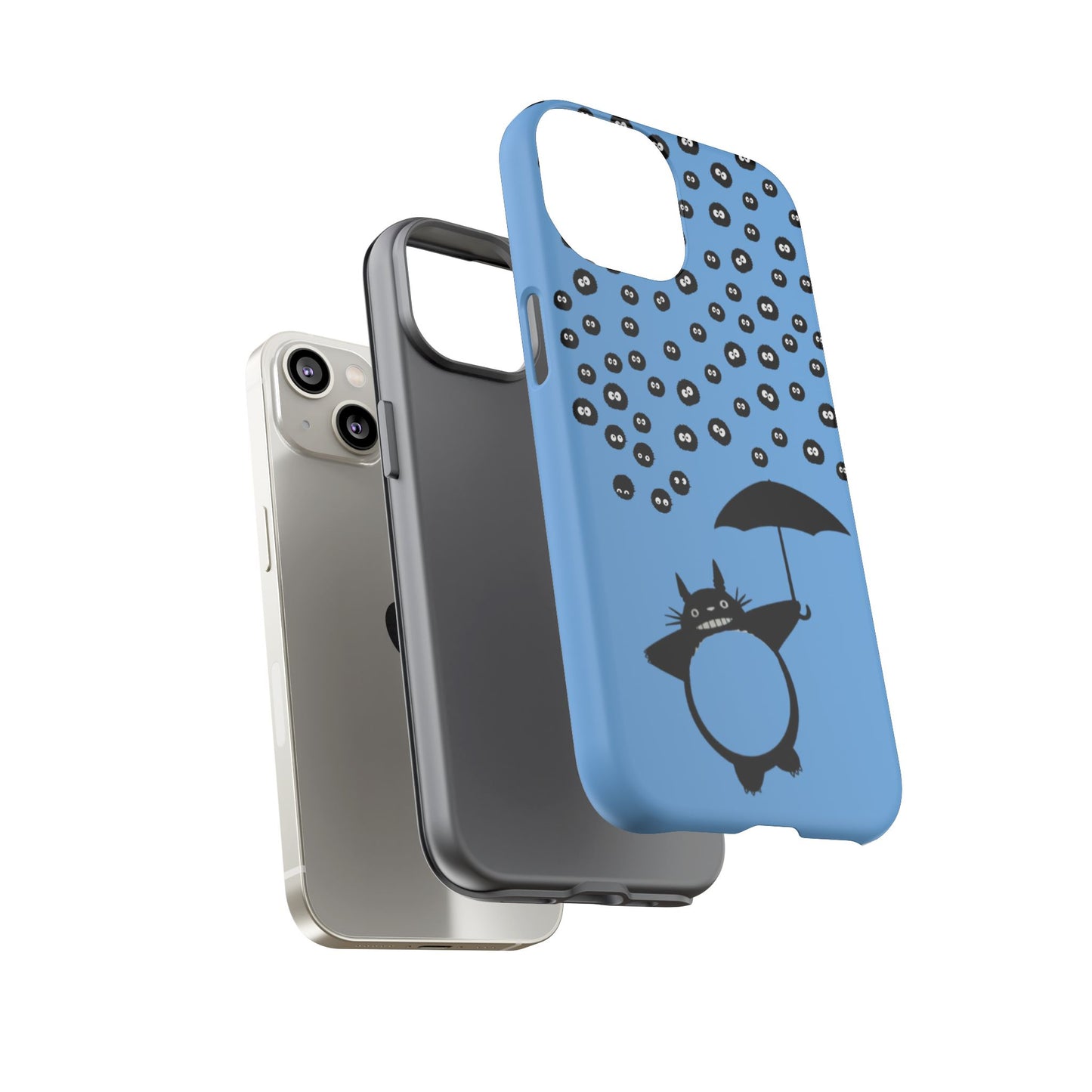 Totoro Umbrella Phone Case – Studio Ghibli-Inspired Totoro Soot Sprite Design