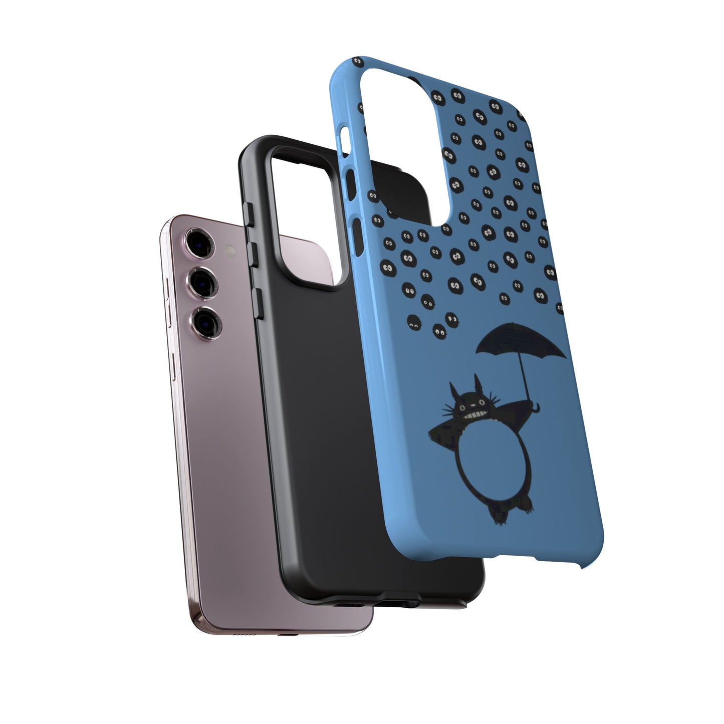 Totoro Umbrella Phone Case – Studio Ghibli-Inspired Totoro Soot Sprite Design