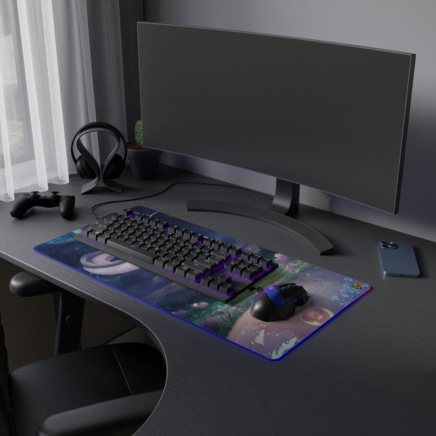 Ghibli-Inspired Dreamscape LED Gaming Mouse Pad