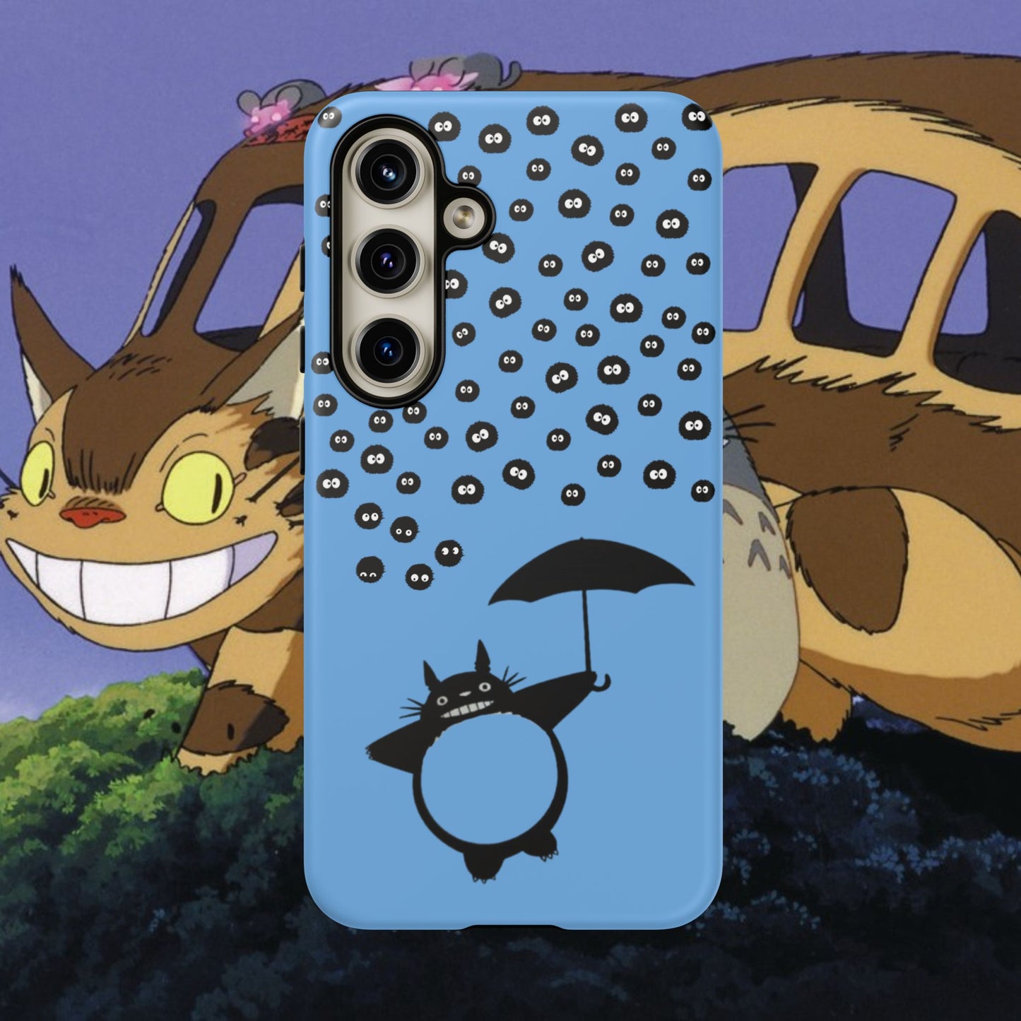 Totoro Umbrella Phone Case – Studio Ghibli-Inspired Totoro Soot Sprite Design