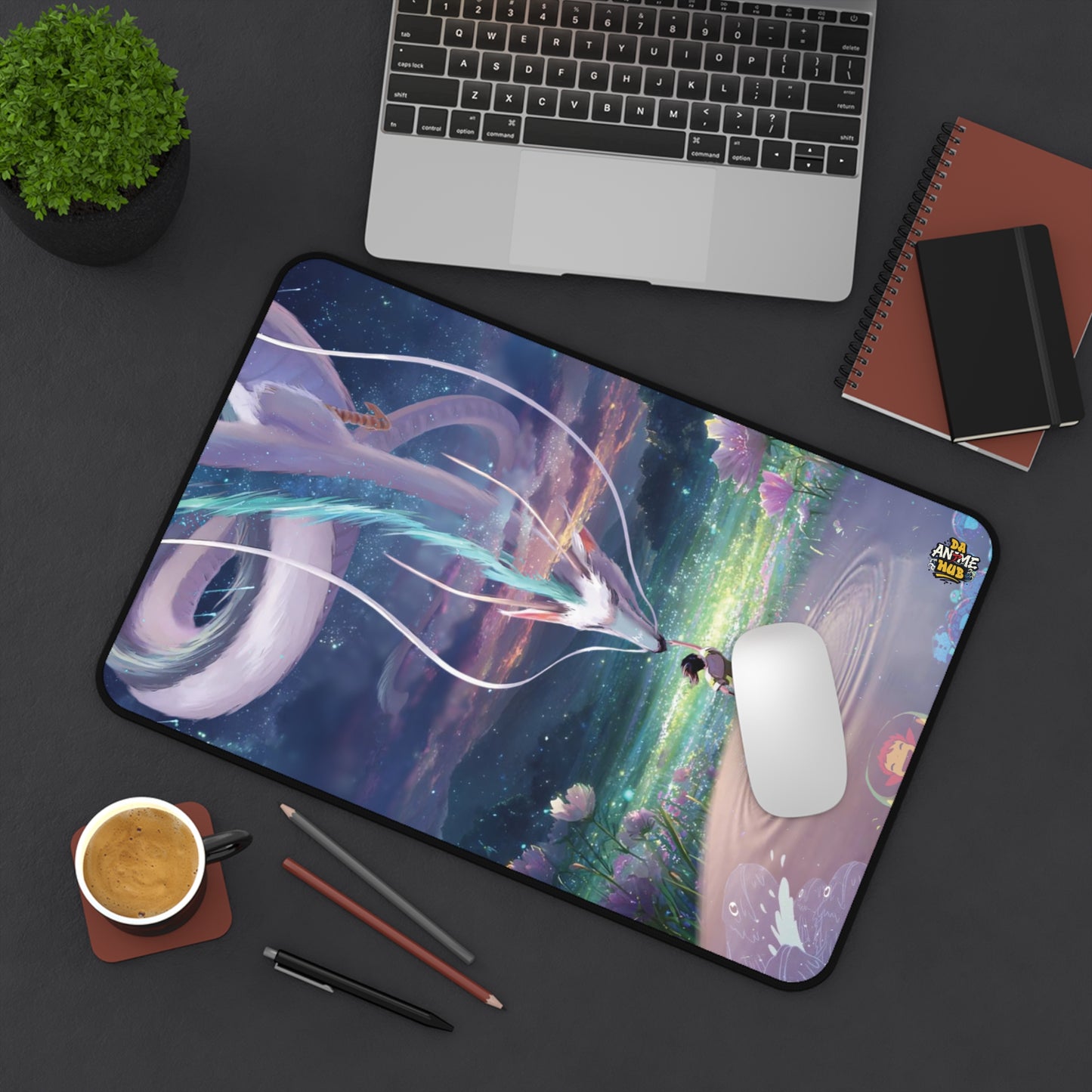 Ghibli-Inspired Desk Mat — Dreamy Haku & Chihiro Artwork