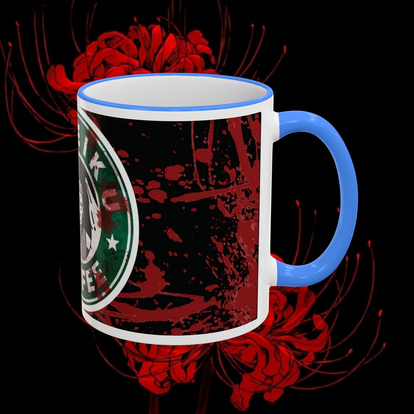 Tokyo Ghoul Inspired Accent Rim & Handle Mug — Anime Coffee Cup (11oz/15oz)