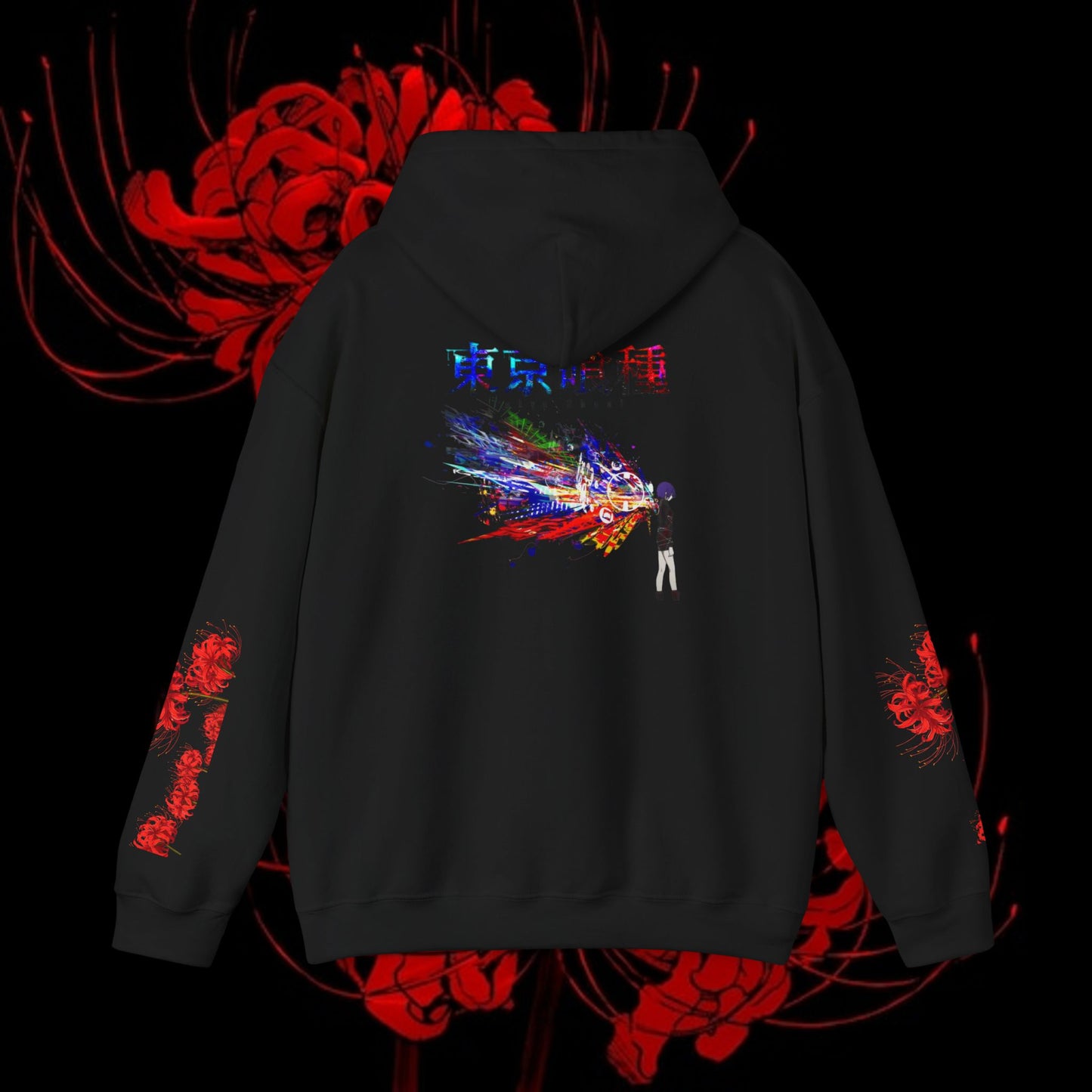 Kaneki's Duality Hoodie — Rize & Touka Red Spider Lily Sweatshirt