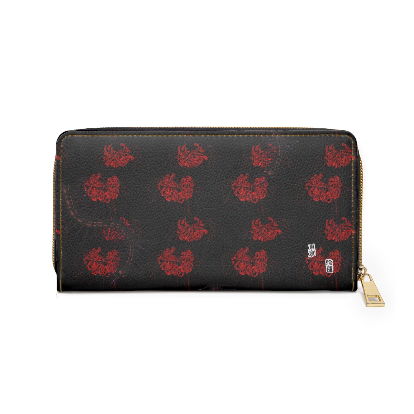Tokyo Ghoul–Inspired Zipper Wallet — Red Spider Lily & Centipede Design