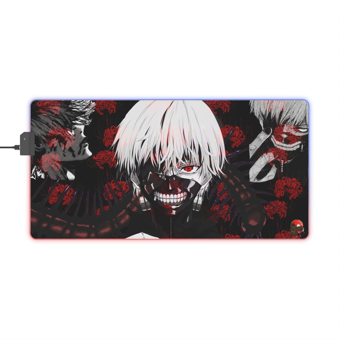 Kaneki Tokyo Ghoul LED Gaming Mouse Pad — Anime Gaming Desk Mat
